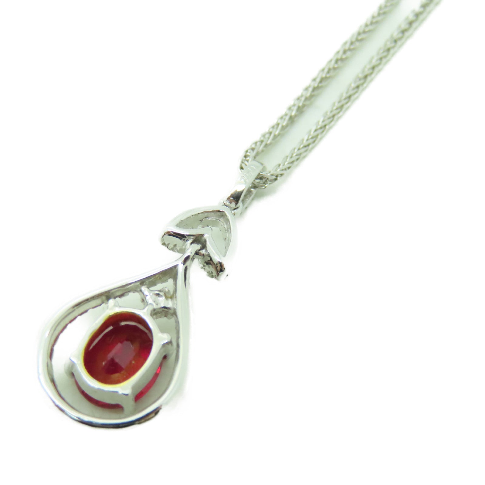 JEWELRY 18K白金Ruby Necklace紅寶石項鍊#40cm