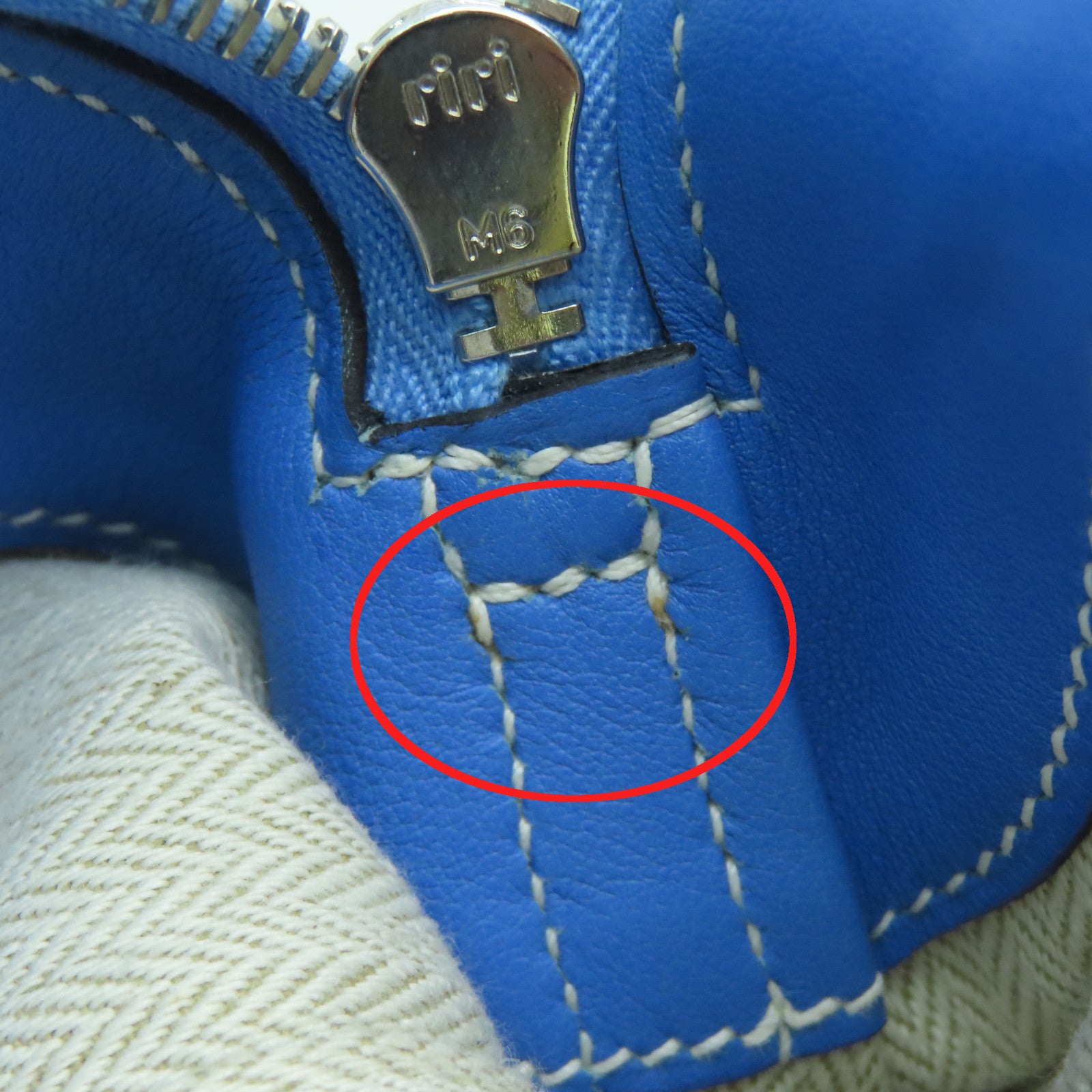HERMES Swift皮革Bolide Relax银扣手挽袋蓝色