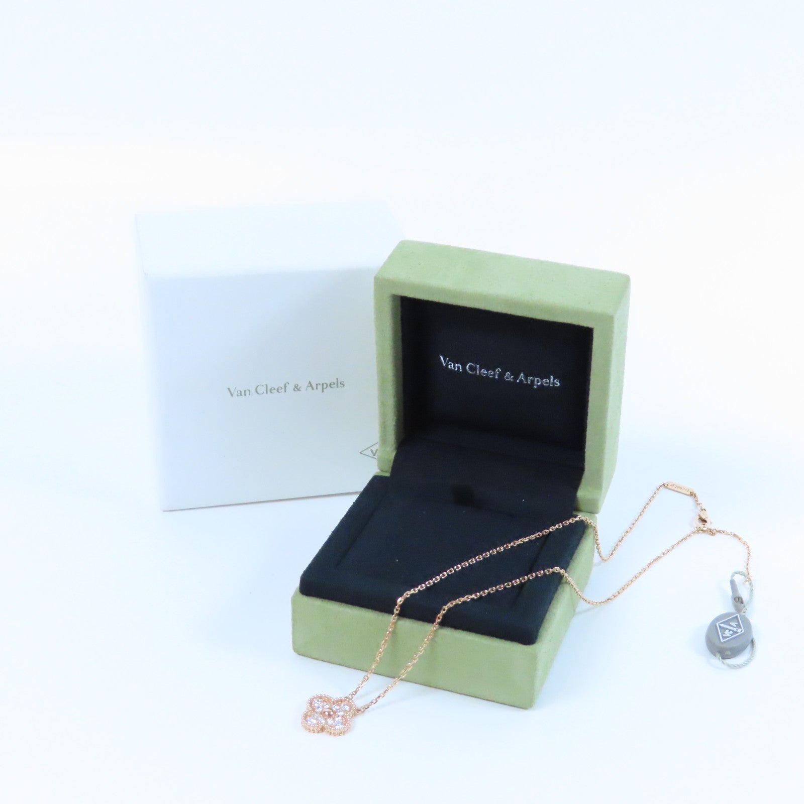 Van Cleef & Arpels 18K玫瑰金Vintage Alhambra Pendant鑽石項鍊