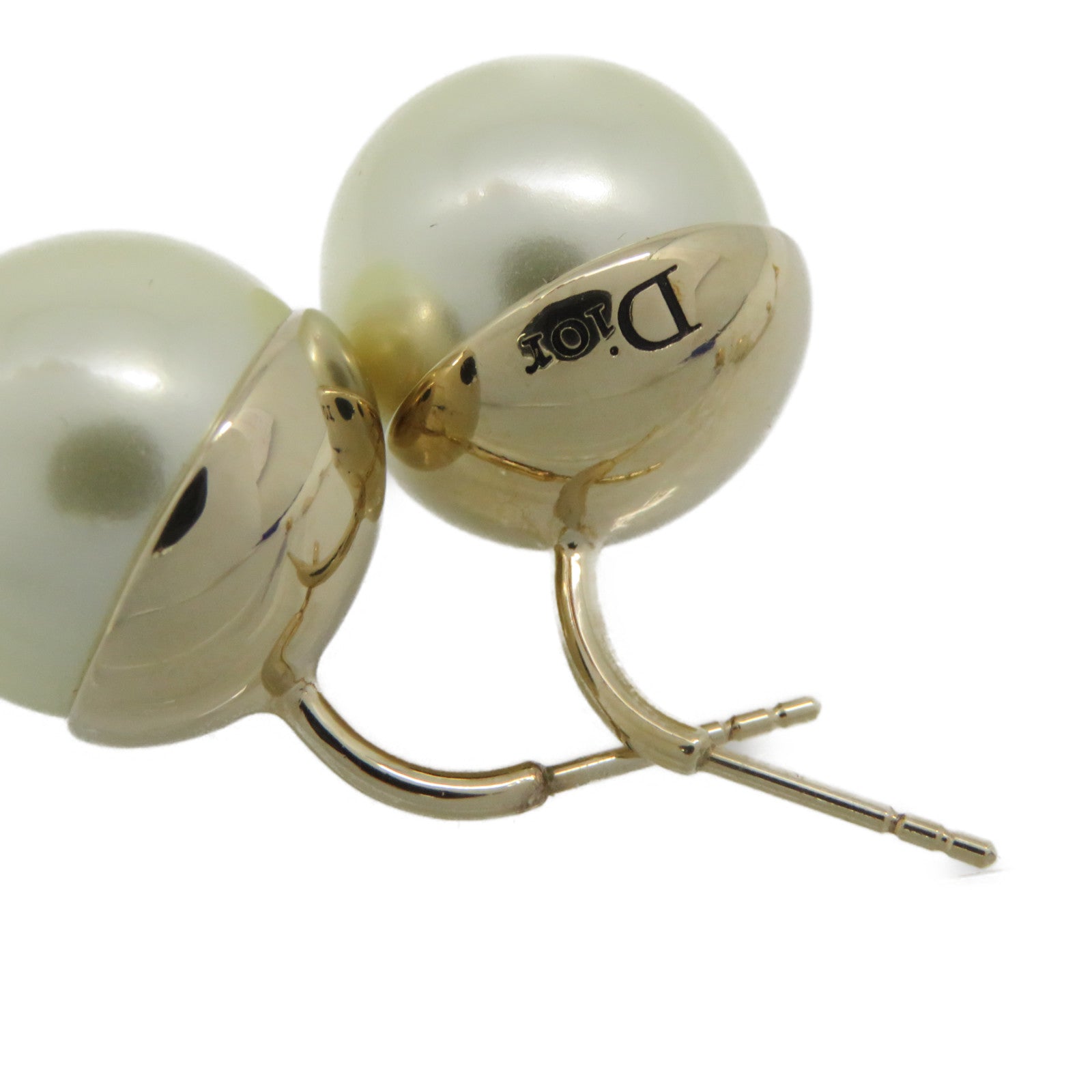 Dior Metal/Imitation Pearl Earrings Pearl/Gold