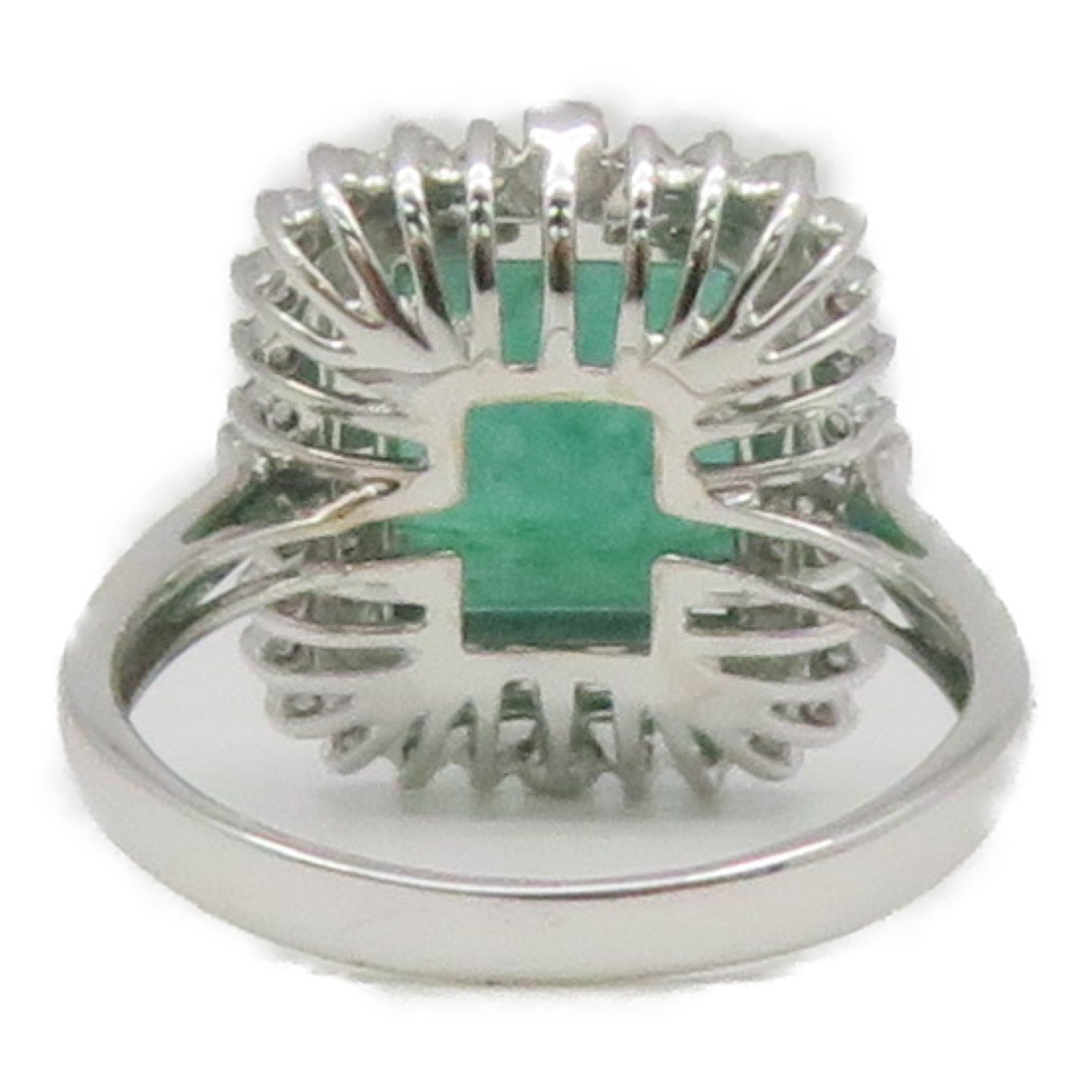 JEWELRY 【激減優惠】18K白金Emerald Ring 3.00ct綠寶石/0.39ct鑽石戒指US#3.5