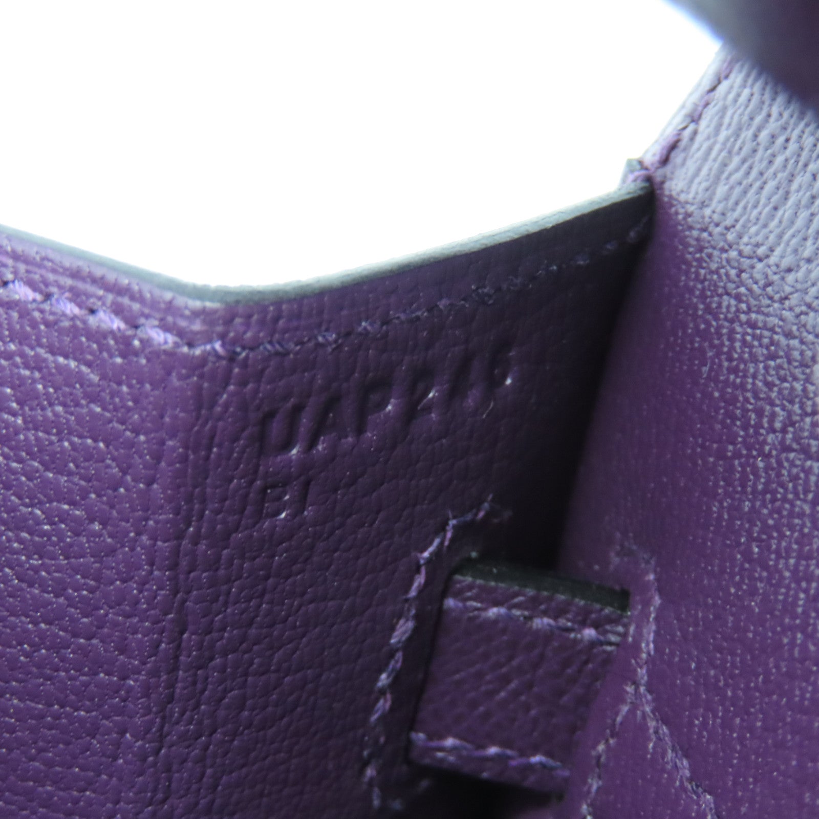 HERMES Madame皮革Birkin 25銀扣手挽袋暗紫色
