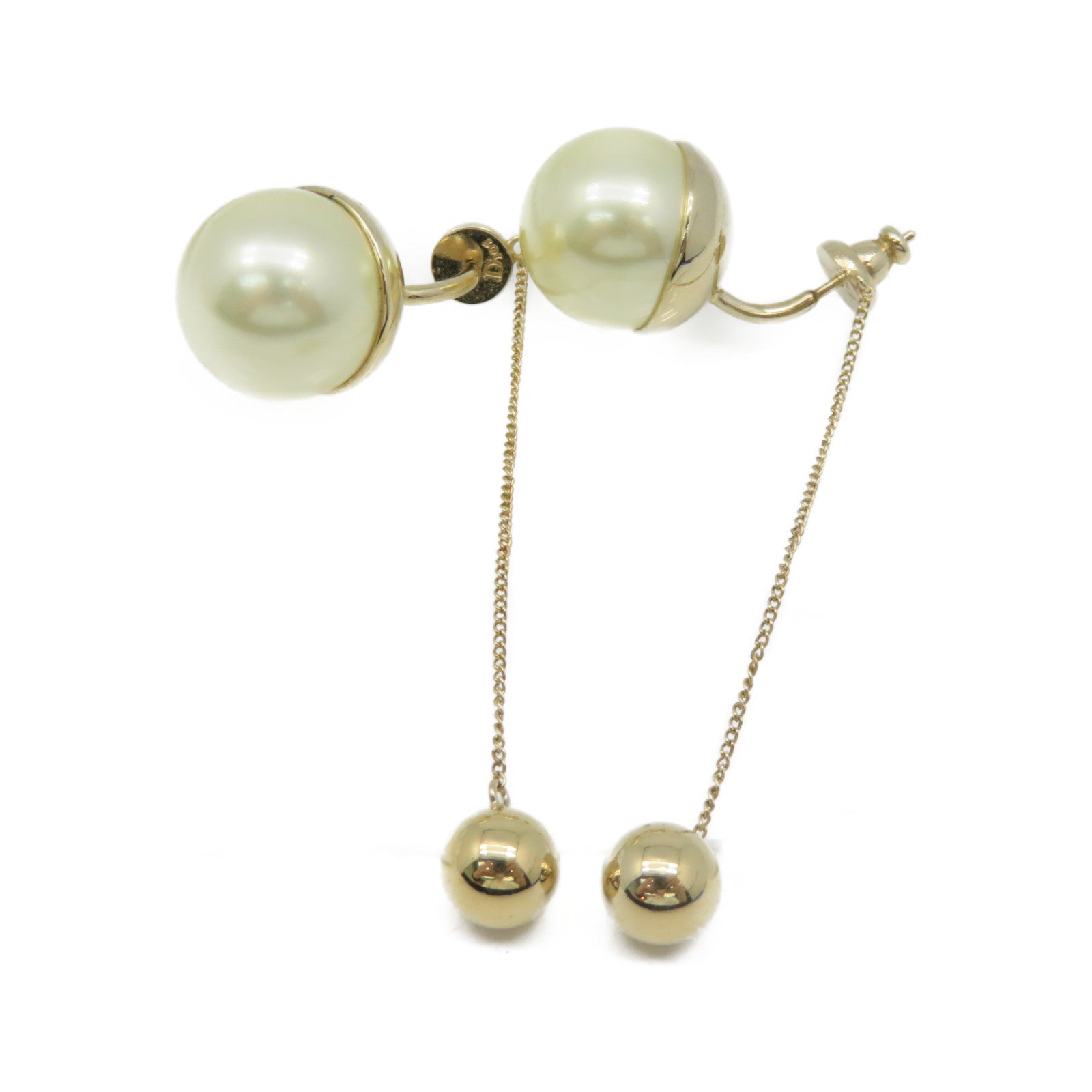 Dior Metal/Imitation Pearl Earrings Pearl/Gold