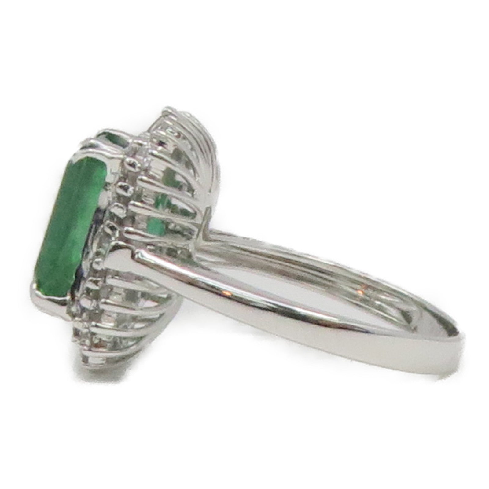 JEWELRY 【激減優惠】18K白金Emerald Ring 3.00ct綠寶石/0.39ct鑽石戒指US#3.5
