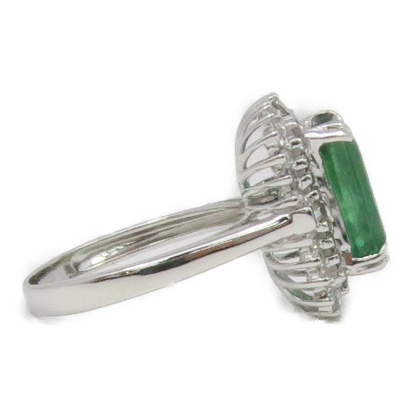 JEWELRY 【激減優惠】18K白金Emerald Ring 3.00ct綠寶石/0.39ct鑽石戒指US#3.5