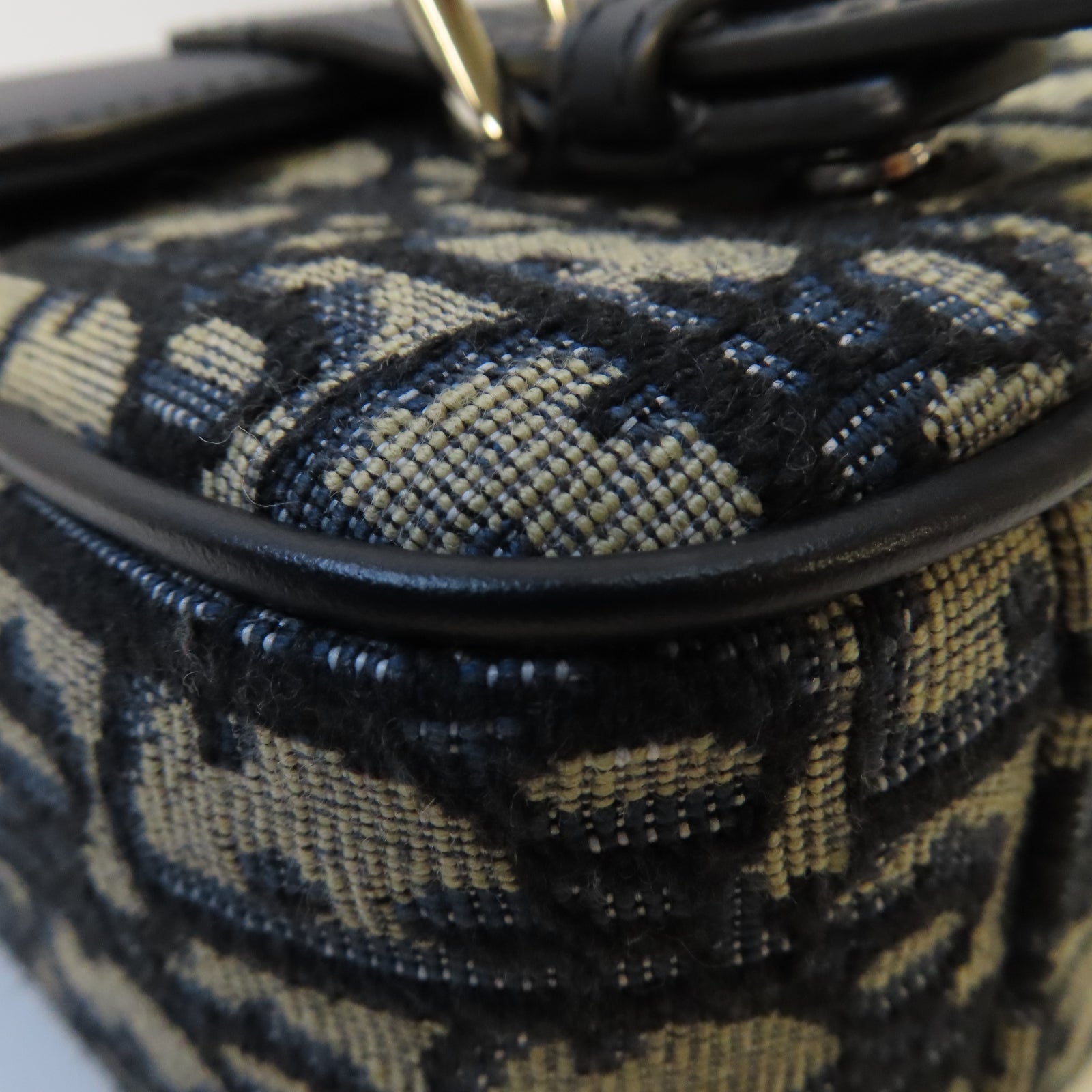 Dior 帆布Messenger Bag銀扣肩背袋深藍色