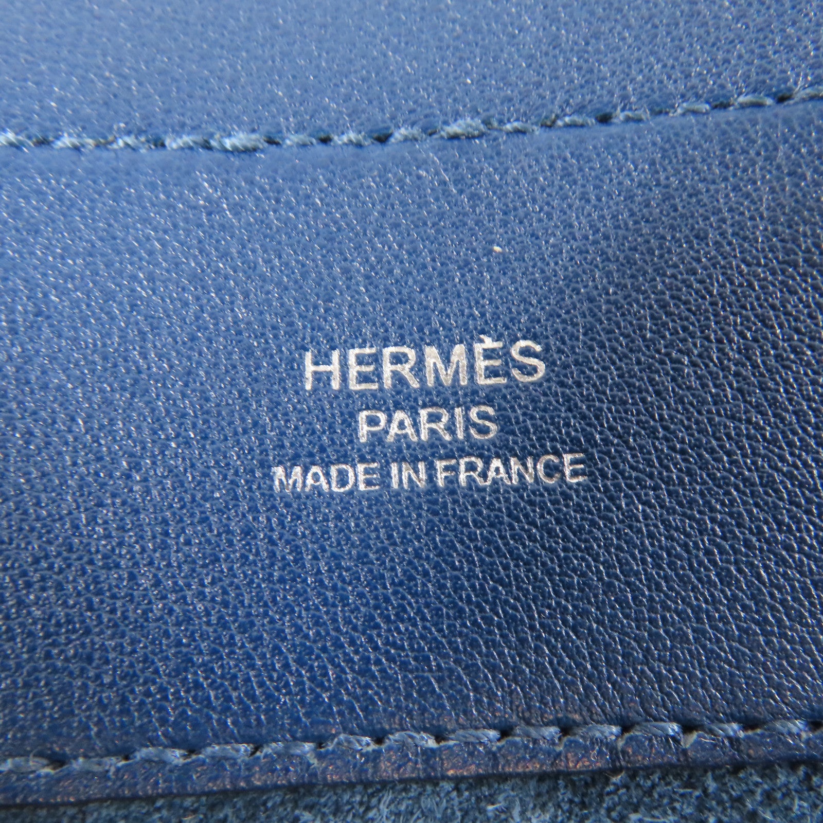 HERMES Swift皮革Aline銀扣肩背袋深藍色