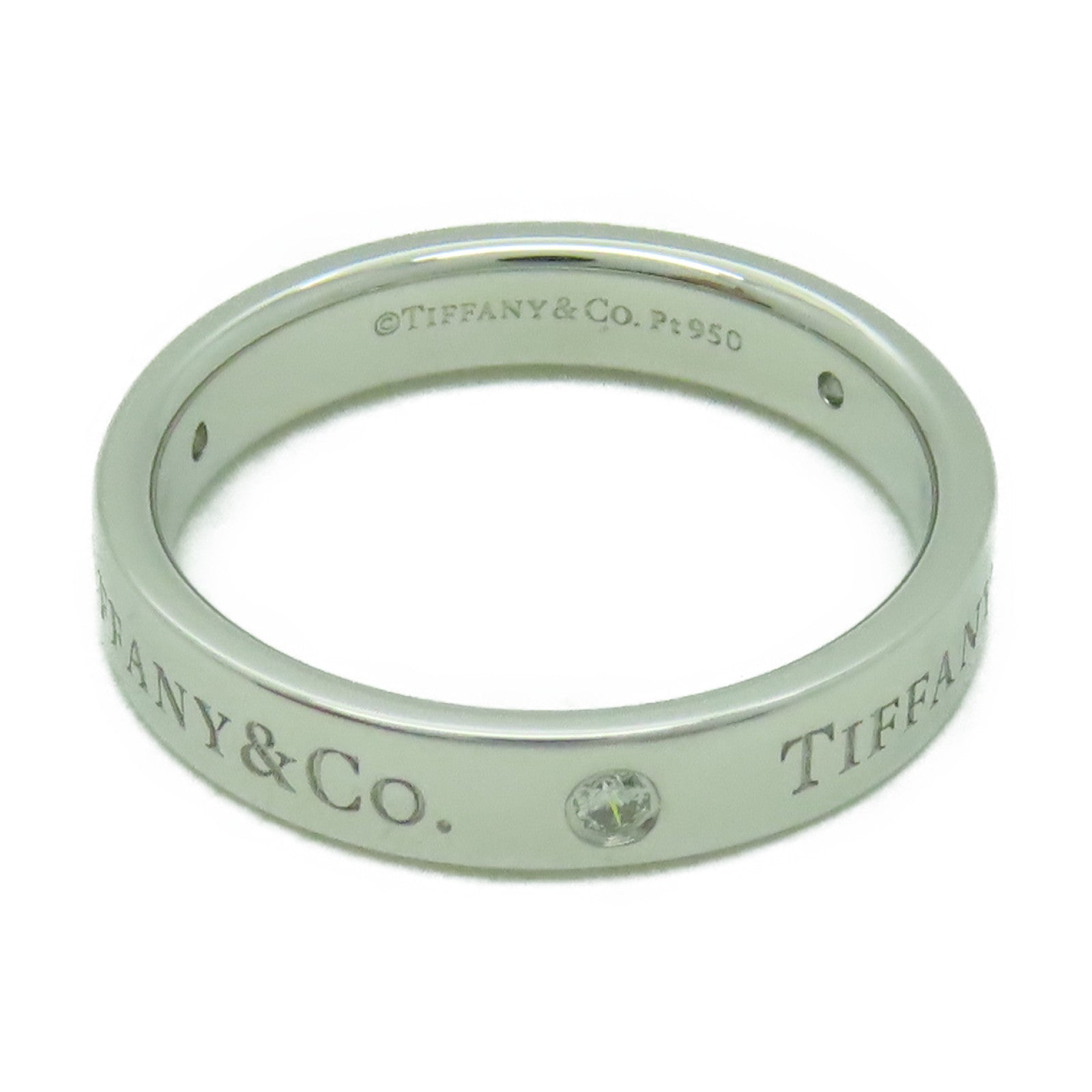 TIFFANY＆CO PT950鉑金Diamond Wedding Ring鑽石戒指US#8