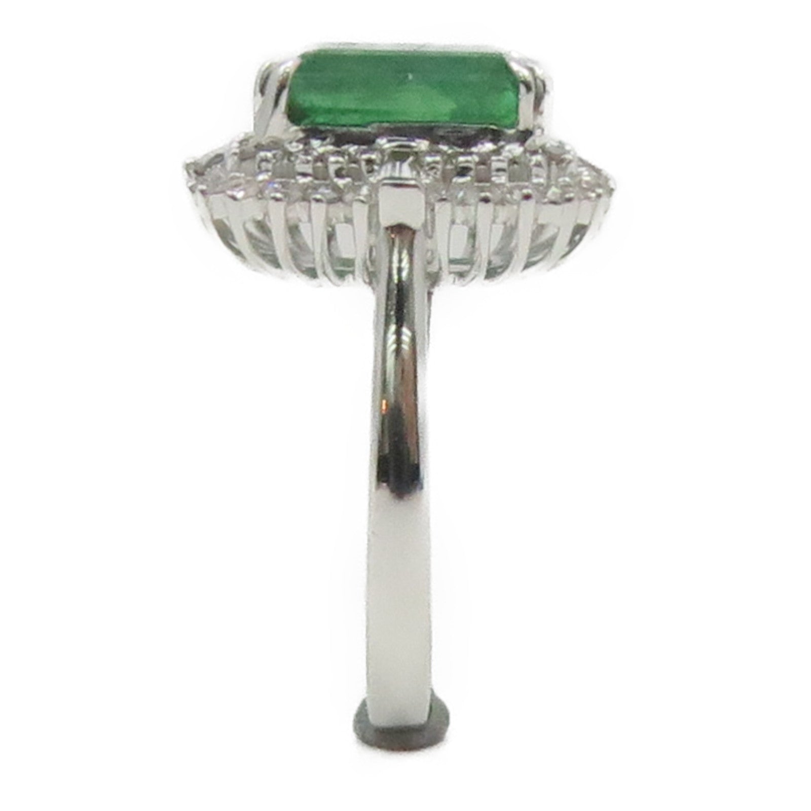 JEWELRY 【激減優惠】18K白金Emerald Ring 3.00ct綠寶石/0.39ct鑽石戒指US#3.5