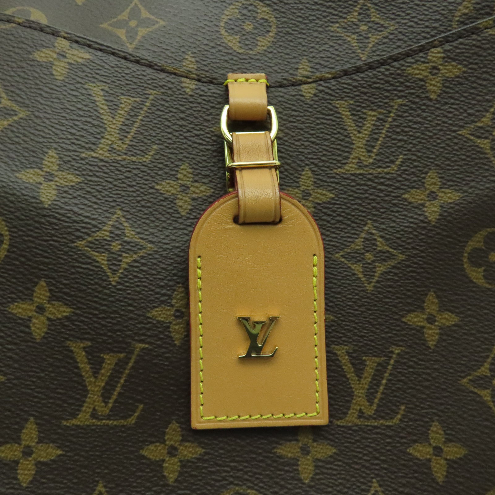 LOUIS VUITTON Monogram Odeon MM金扣肩背袋啡色
