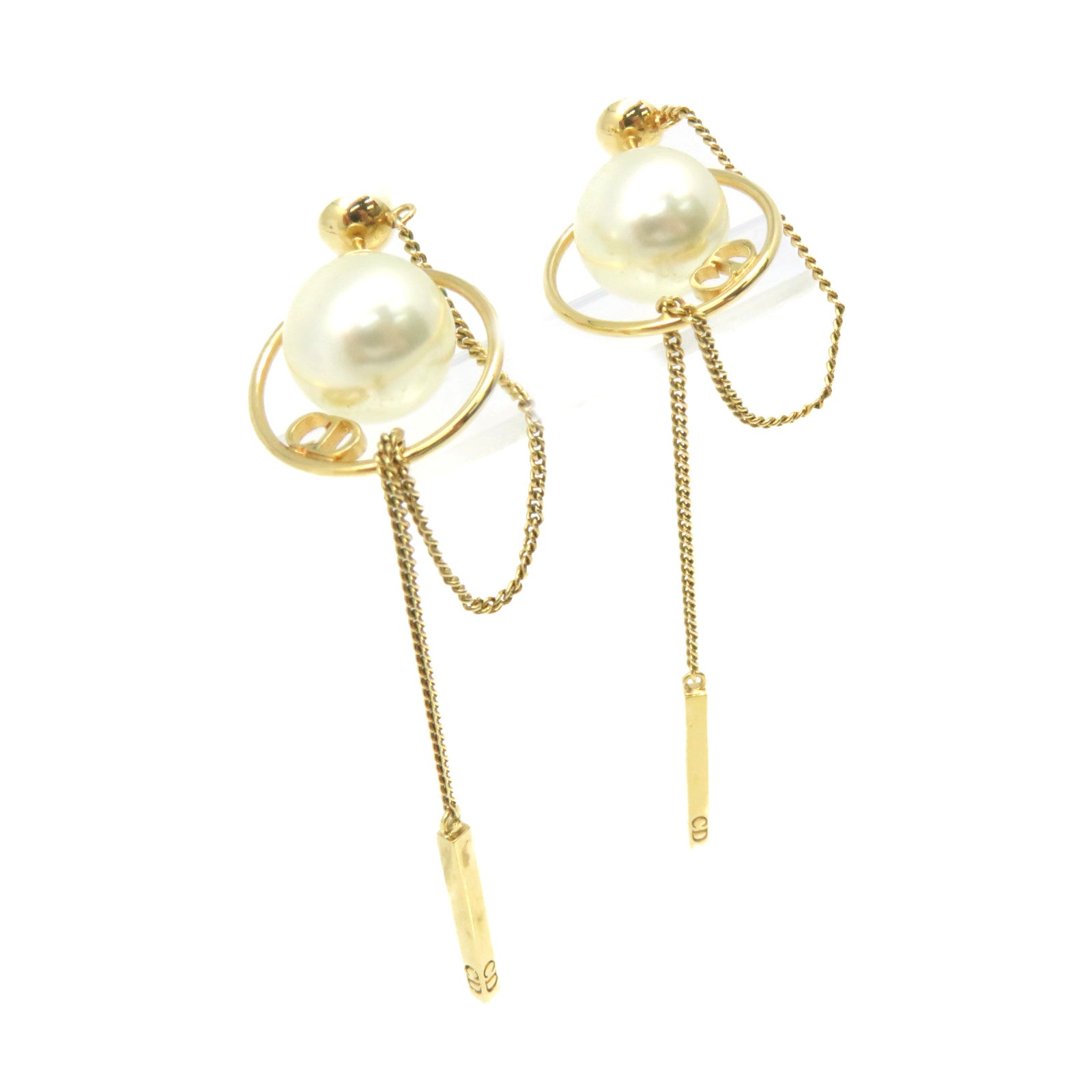 Dior 金属/仿珍珠Earrings耳环珍珠色/金色
