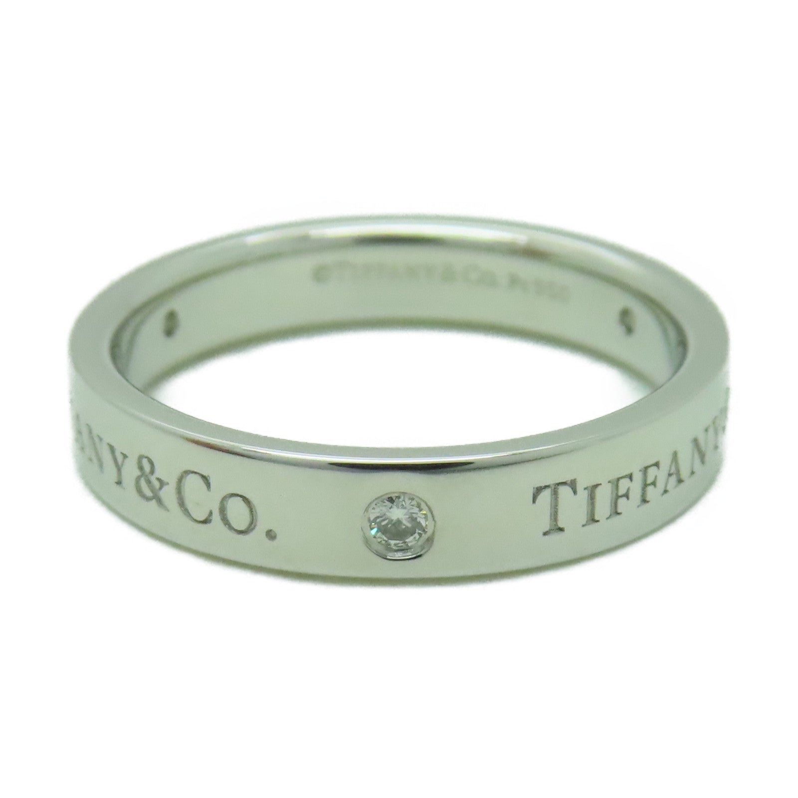 TIFFANY＆CO PT950鉑金Diamond Wedding Ring鑽石戒指US#8