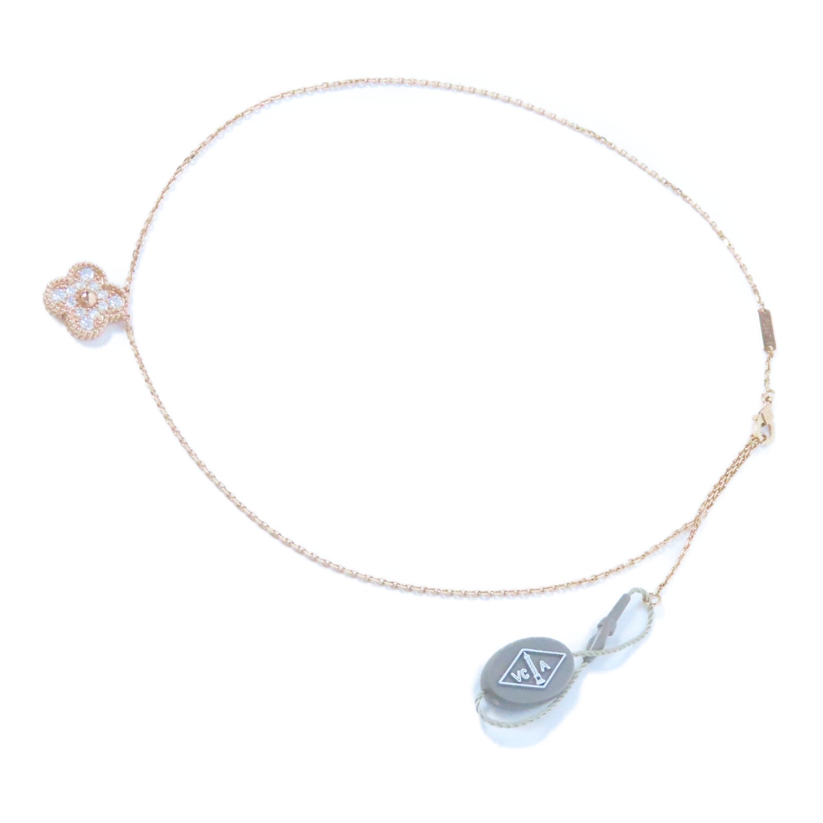 Van Cleef & Arpels 18K玫瑰金Vintage Alhambra Pendant鑽石項鍊