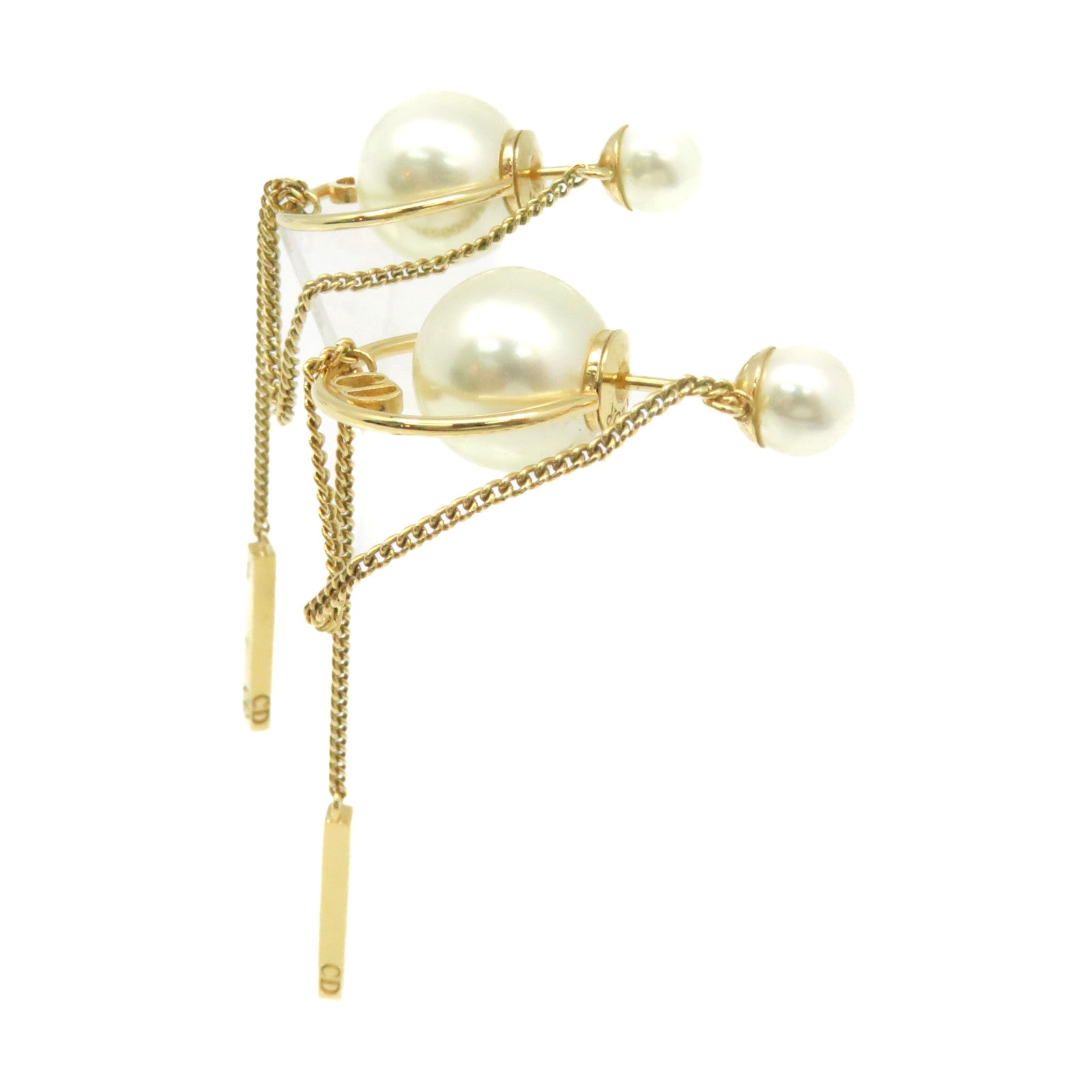 Dior 金属/仿珍珠Earrings耳环珍珠色/金色