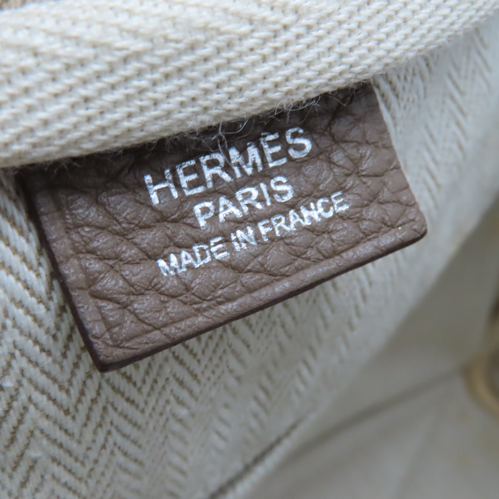 HERMES Clemence皮革Victoria銀扣肩背袋灰色