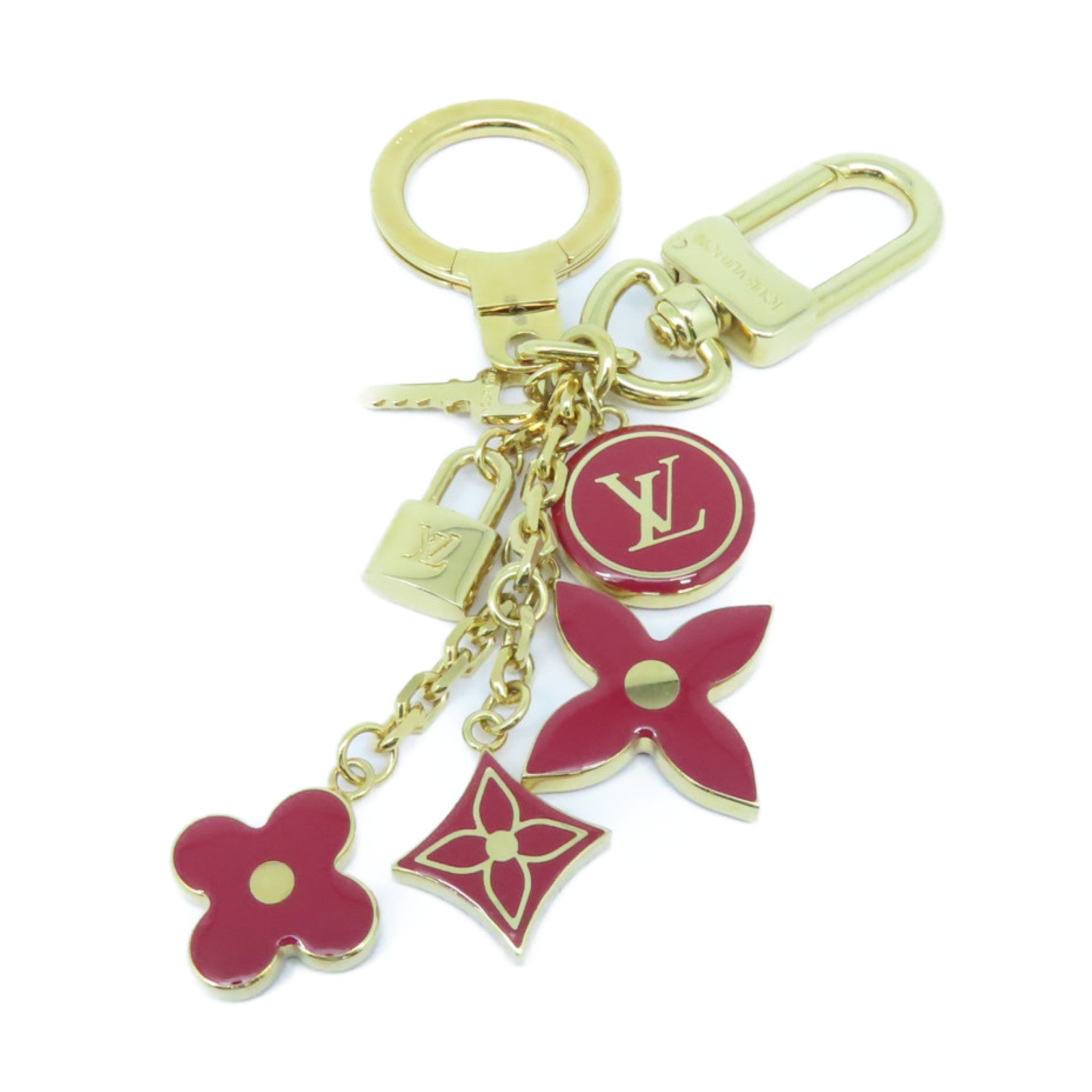 LOUIS VUITTON 金屬Key Ring鑰匙圈紅色/金色