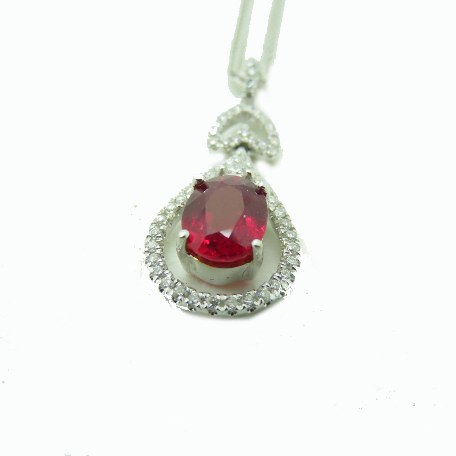 JEWELRY 18K白金Ruby Necklace紅寶石項鍊#40cm