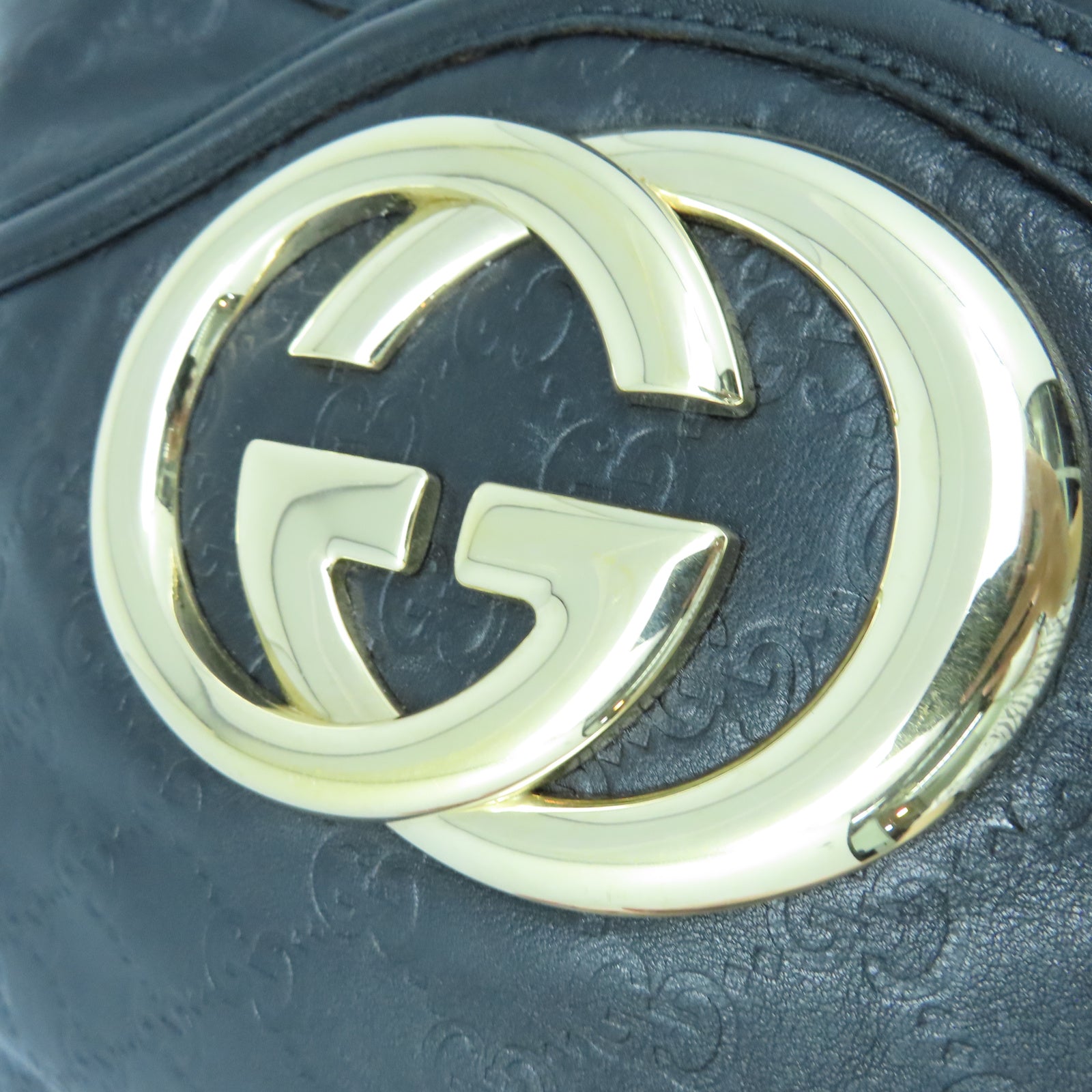 GUCCI 牛皮皮革Shoulder Bag金扣肩背袋黑色