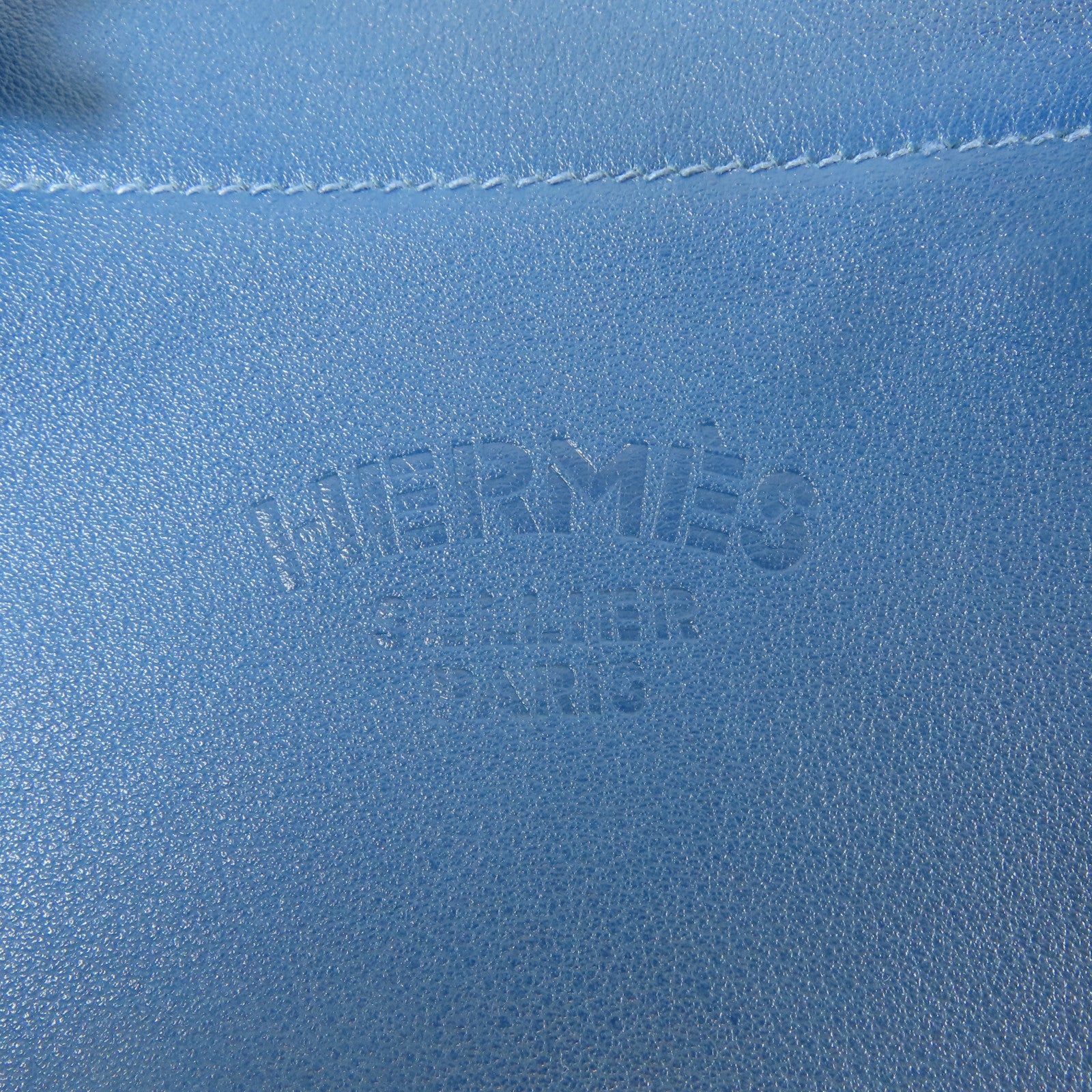 HERMES Swift皮革Aline銀扣肩背袋深藍色