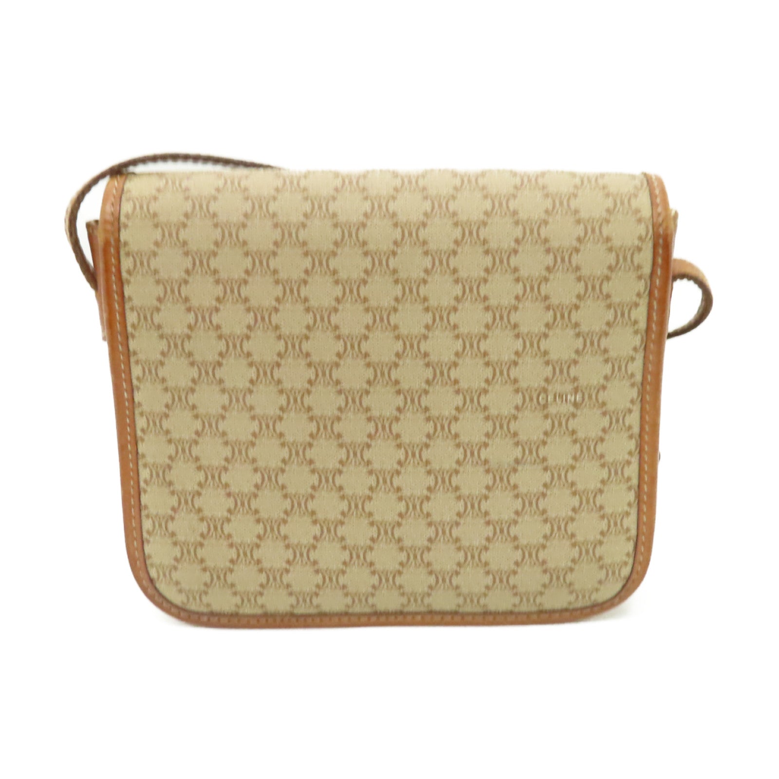 CELINE 帆布Shoulder Bag金扣肩背袋啡色