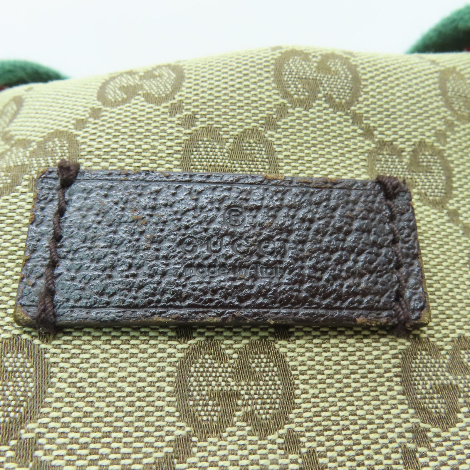 GUCCI 帆布Small Duffer Bag銀扣肩背袋棕色