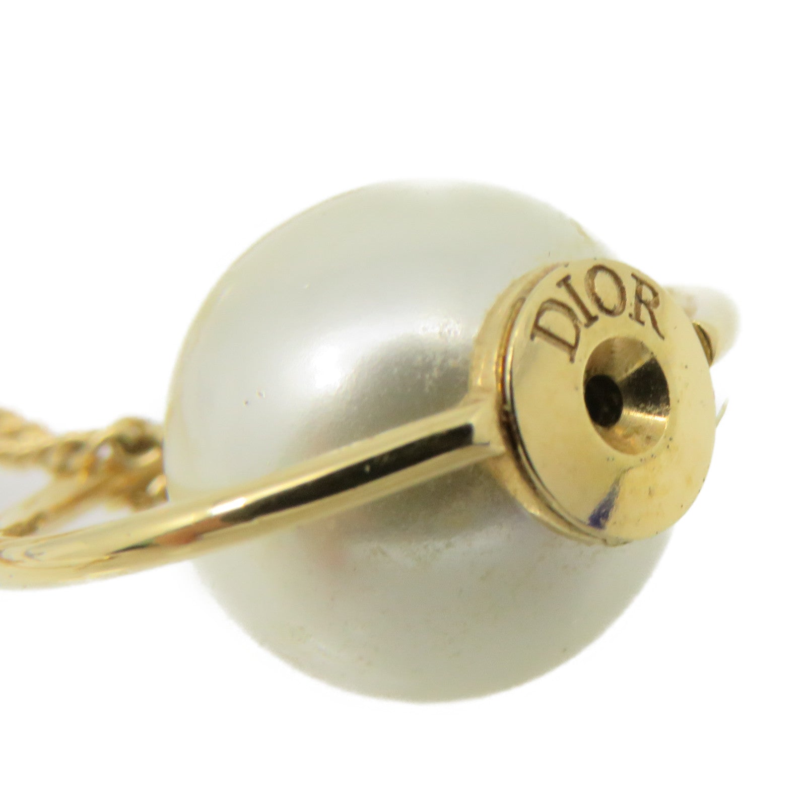 Dior 金属/仿珍珠Earrings耳环珍珠色/金色