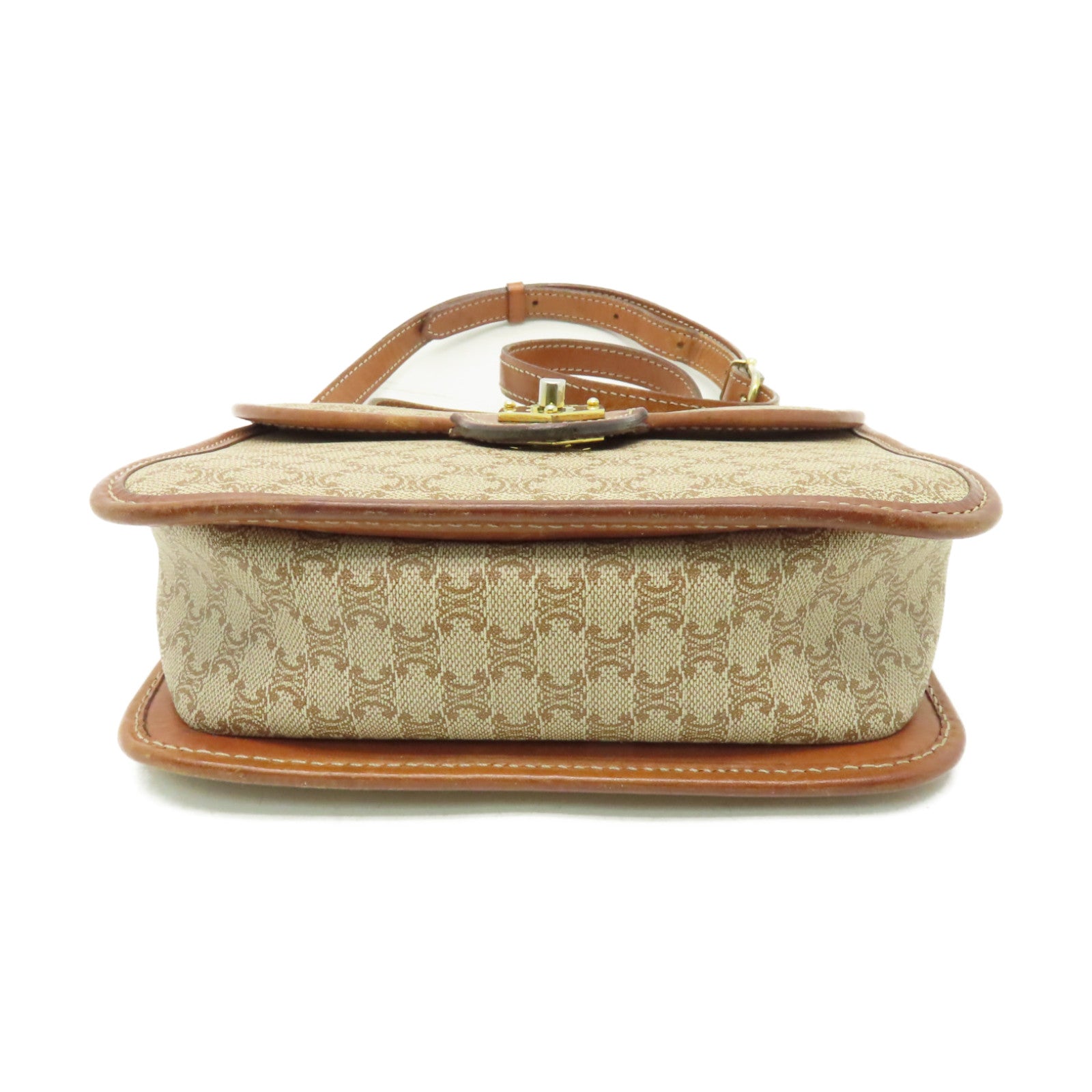 CELINE 帆布Shoulder Bag金扣肩背袋啡色