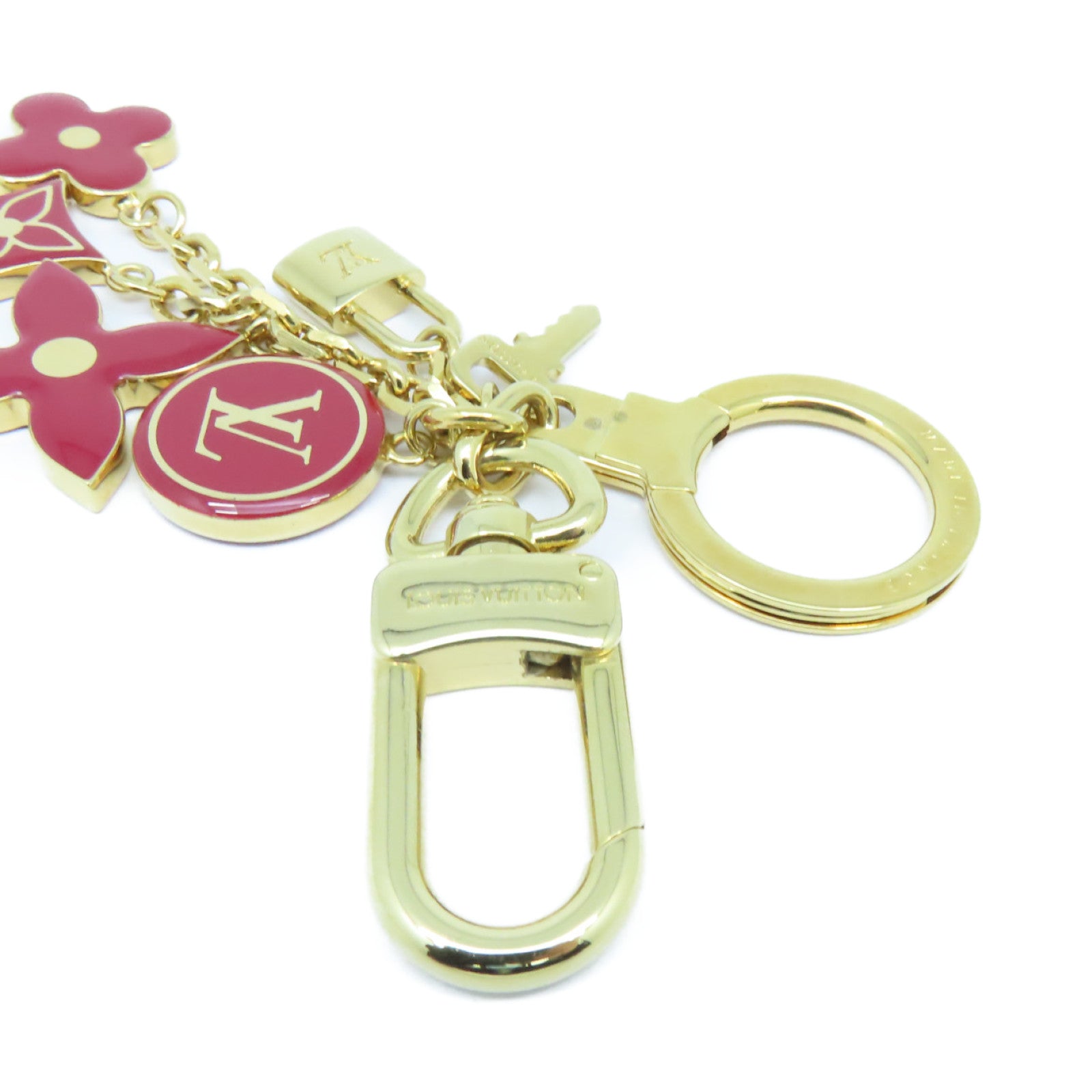 LOUIS VUITTON 金屬Key Ring鑰匙圈紅色/金色