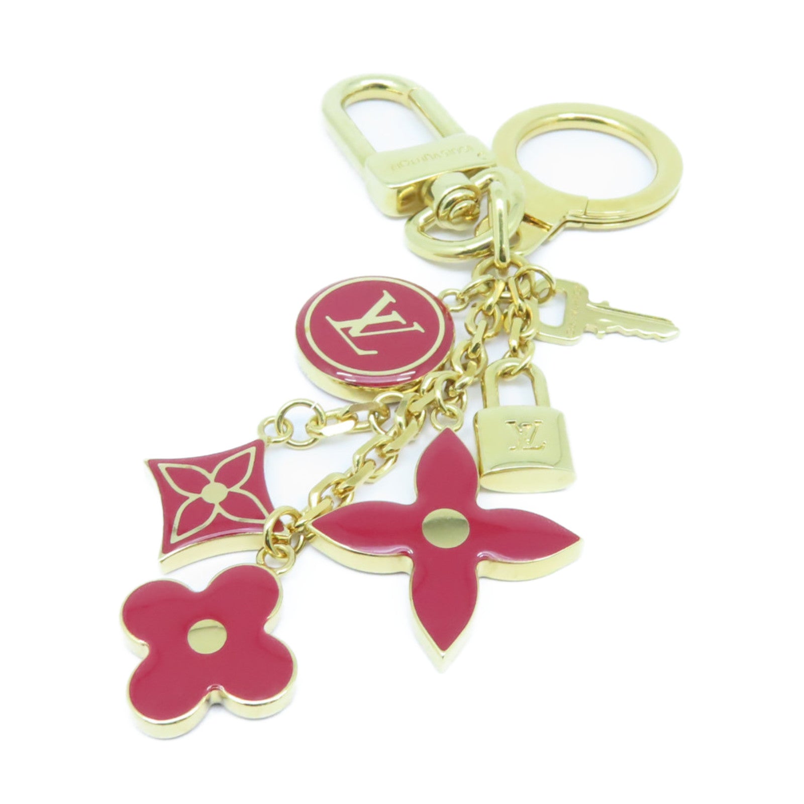 LOUIS VUITTON 金屬Key Ring鑰匙圈紅色/金色