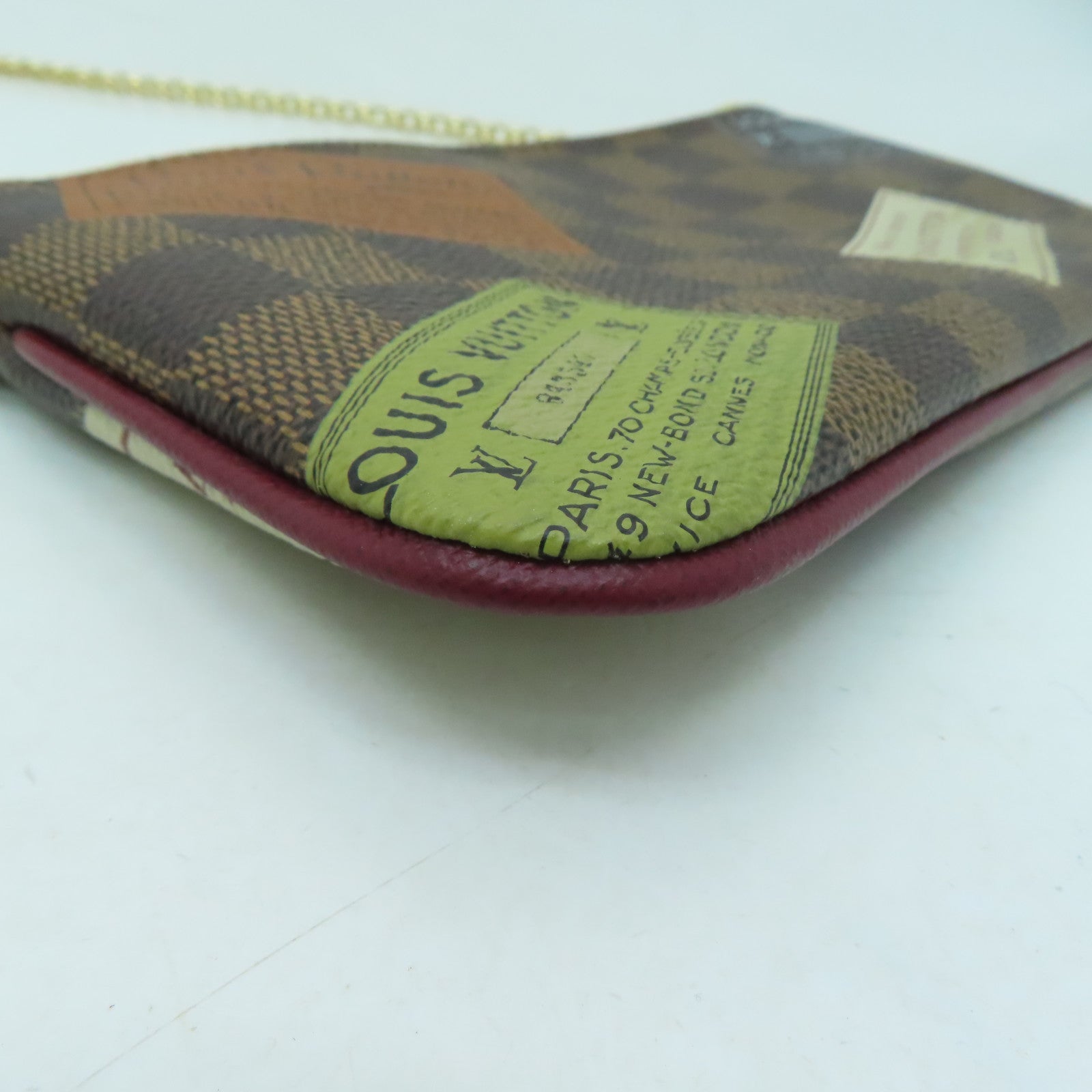 LOUIS VUITTON Damier Pochette Milla MM金扣肩背袋啡色
