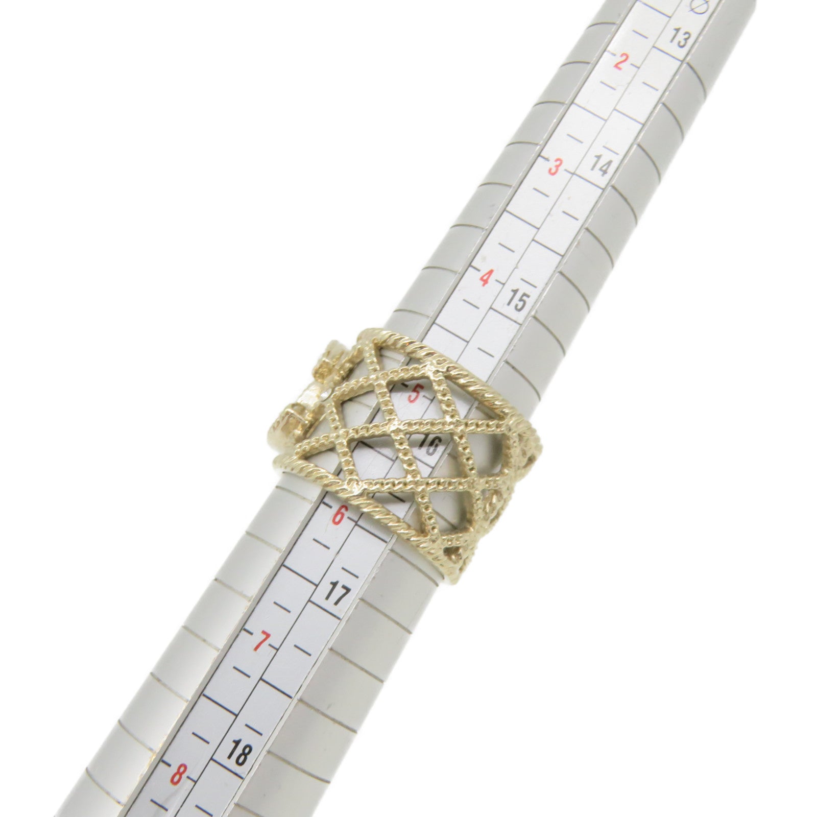 CHANEL Rhombus Metal Ring Ring US#5.5