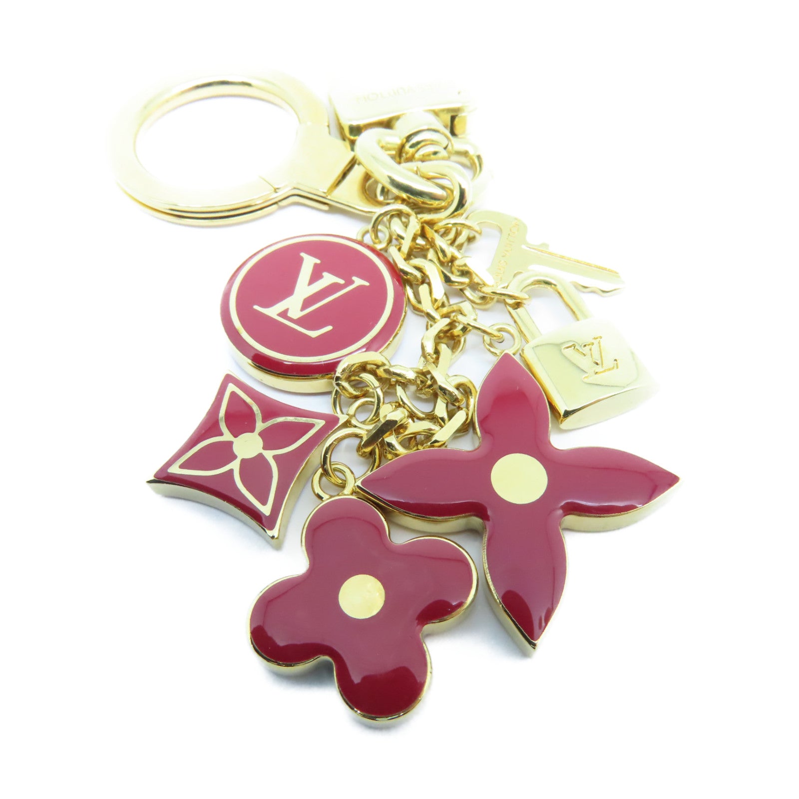 LOUIS VUITTON 金屬Key Ring鑰匙圈紅色/金色