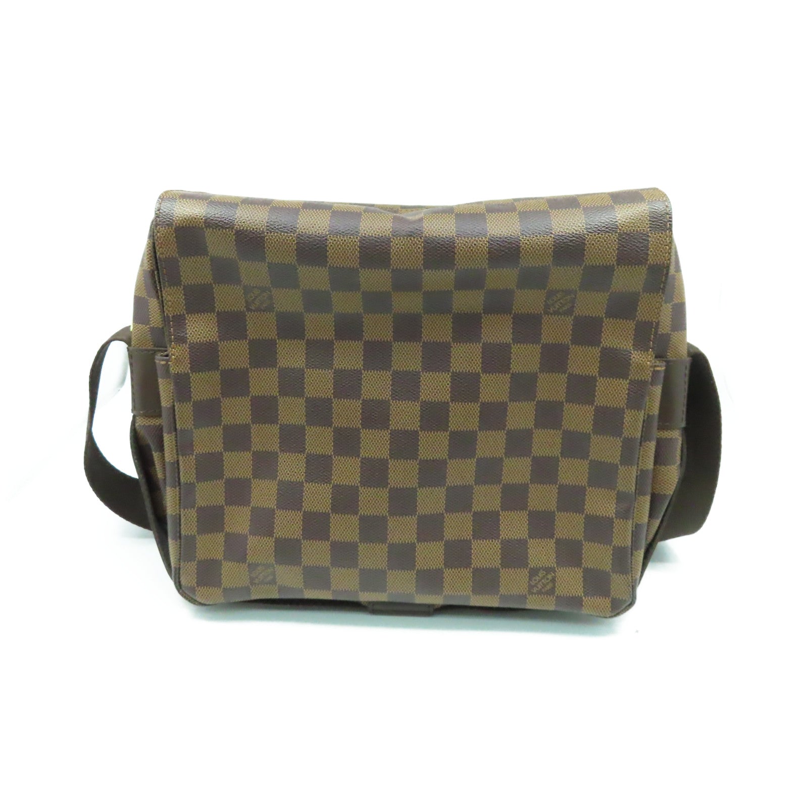 LOUIS VUITTON Damier Naviglio金扣肩背袋棕色