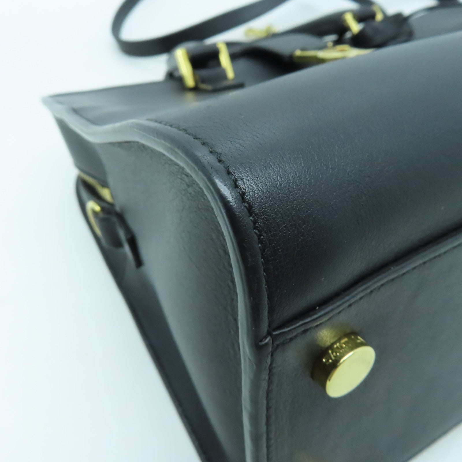 SAINT LAURENT 牛皮皮革2 Way Shoulder金扣手挽肩背兩用袋黑色