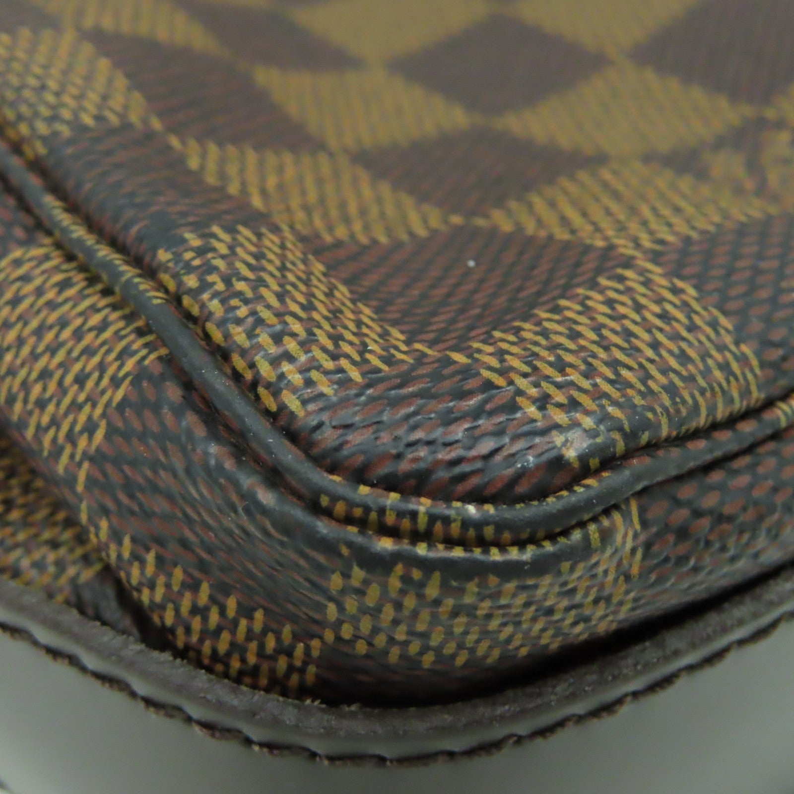 LOUIS VUITTON Damier Naviglio金扣肩背袋棕色