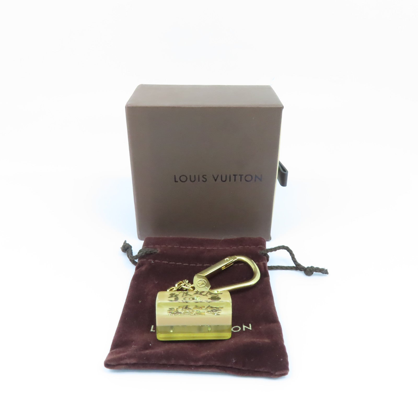 LOUIS VUITTON 【激減優惠】PVC Key Ring金扣鑰匙圈米色/金色