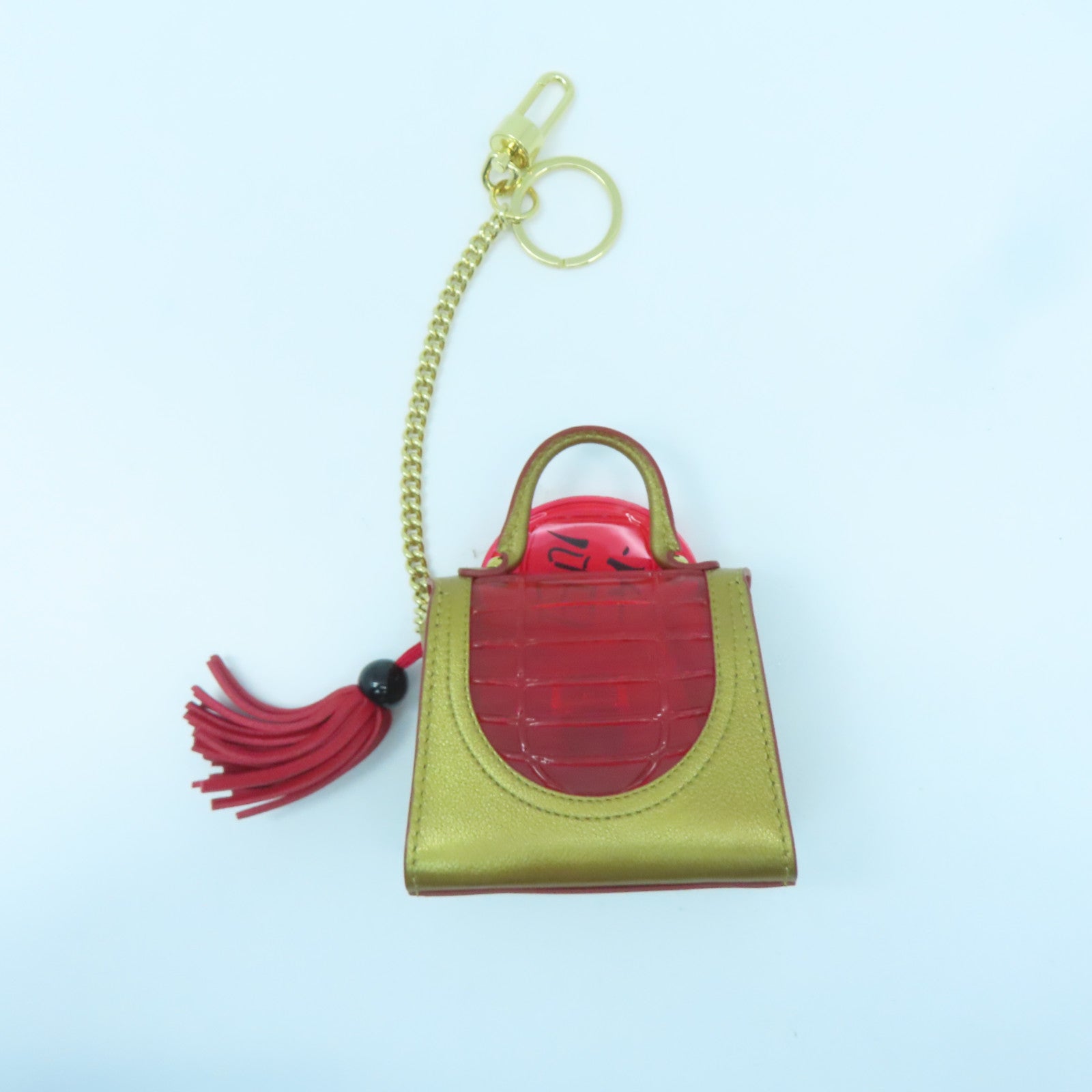 SELECTION 牛皮皮革Delvaux Lantern Charm金扣掛飾紅色/金色