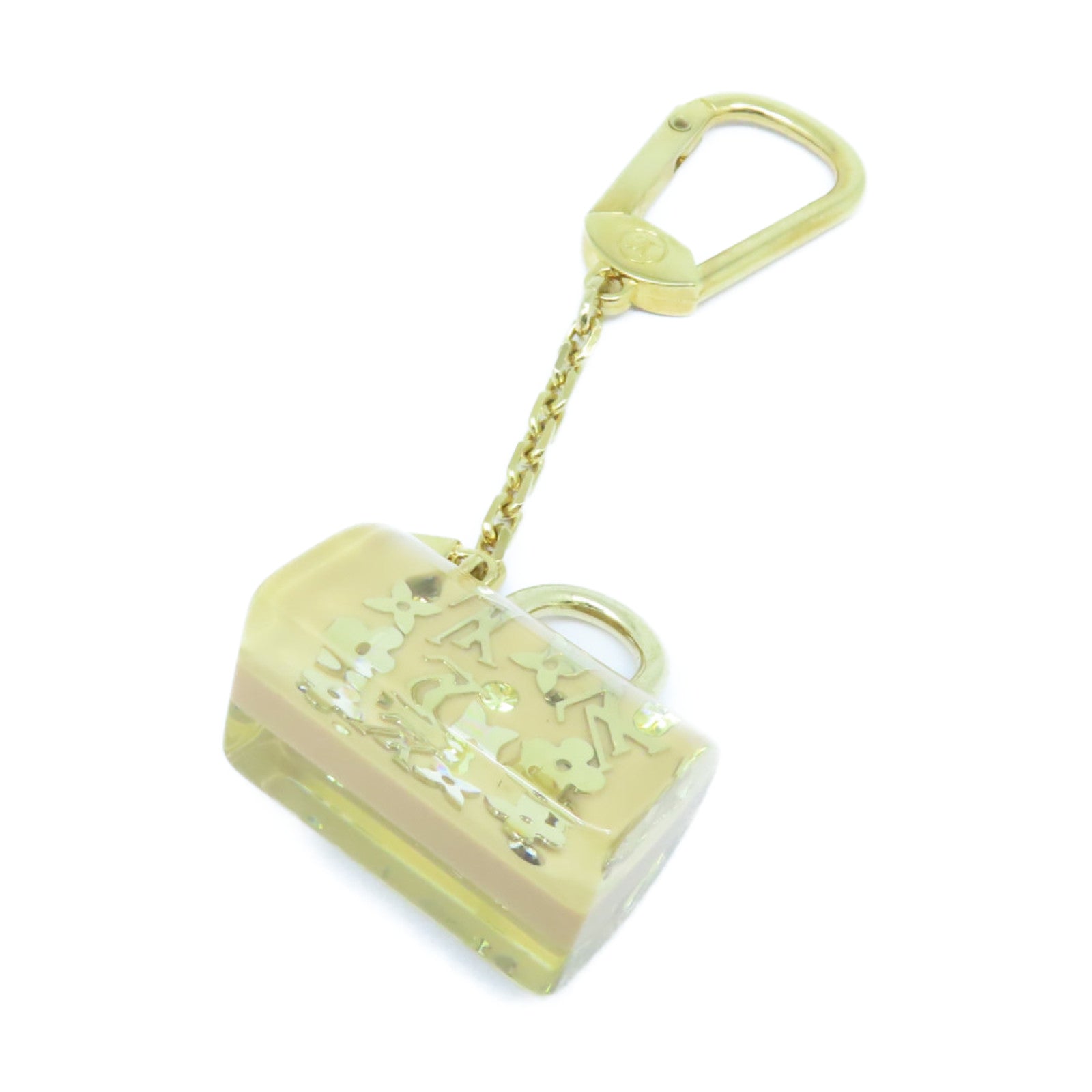 LOUIS VUITTON 【激減優惠】PVC Key Ring金扣鑰匙圈米色/金色