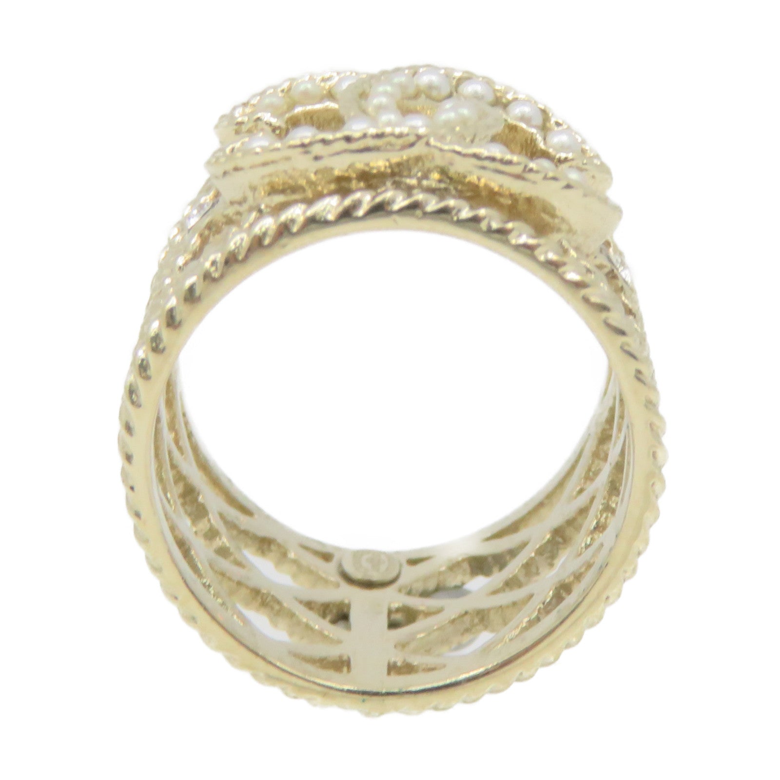 CHANEL Rhombus Metal Ring Ring US#5.5