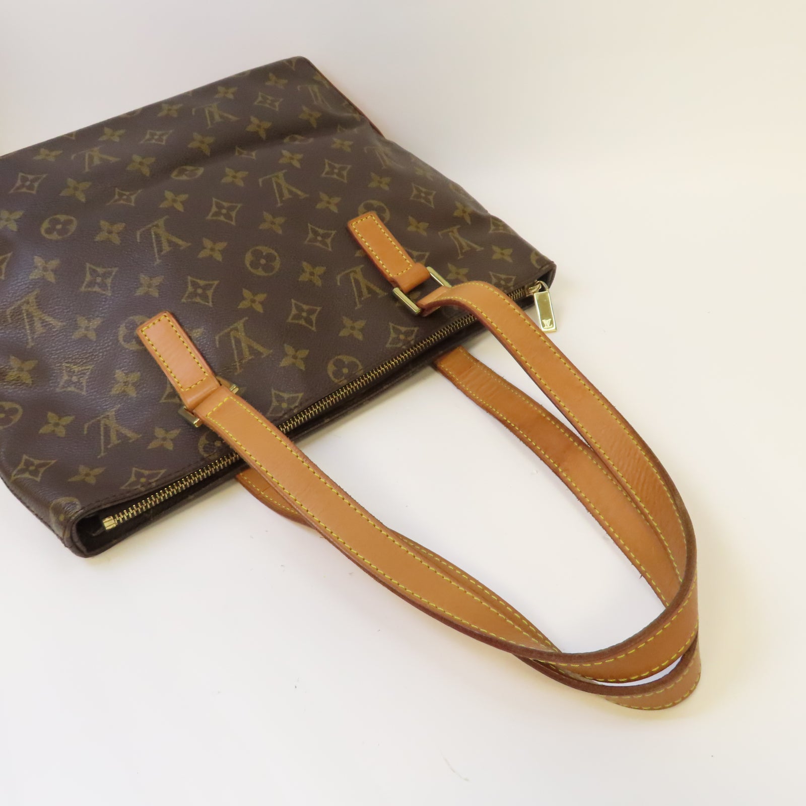 LOUIS VUITTON Monogram Cabas Piano金扣肩背袋啡色