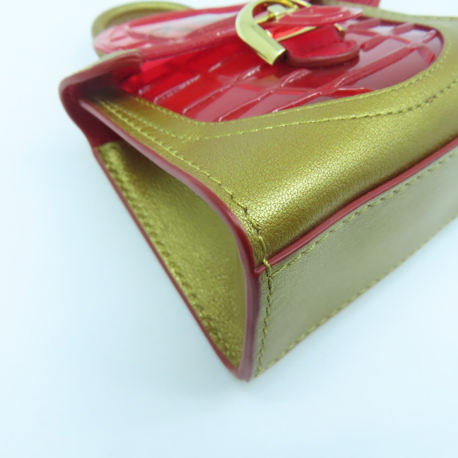 SELECTION 牛皮皮革Delvaux Lantern Charm金扣掛飾紅色/金色