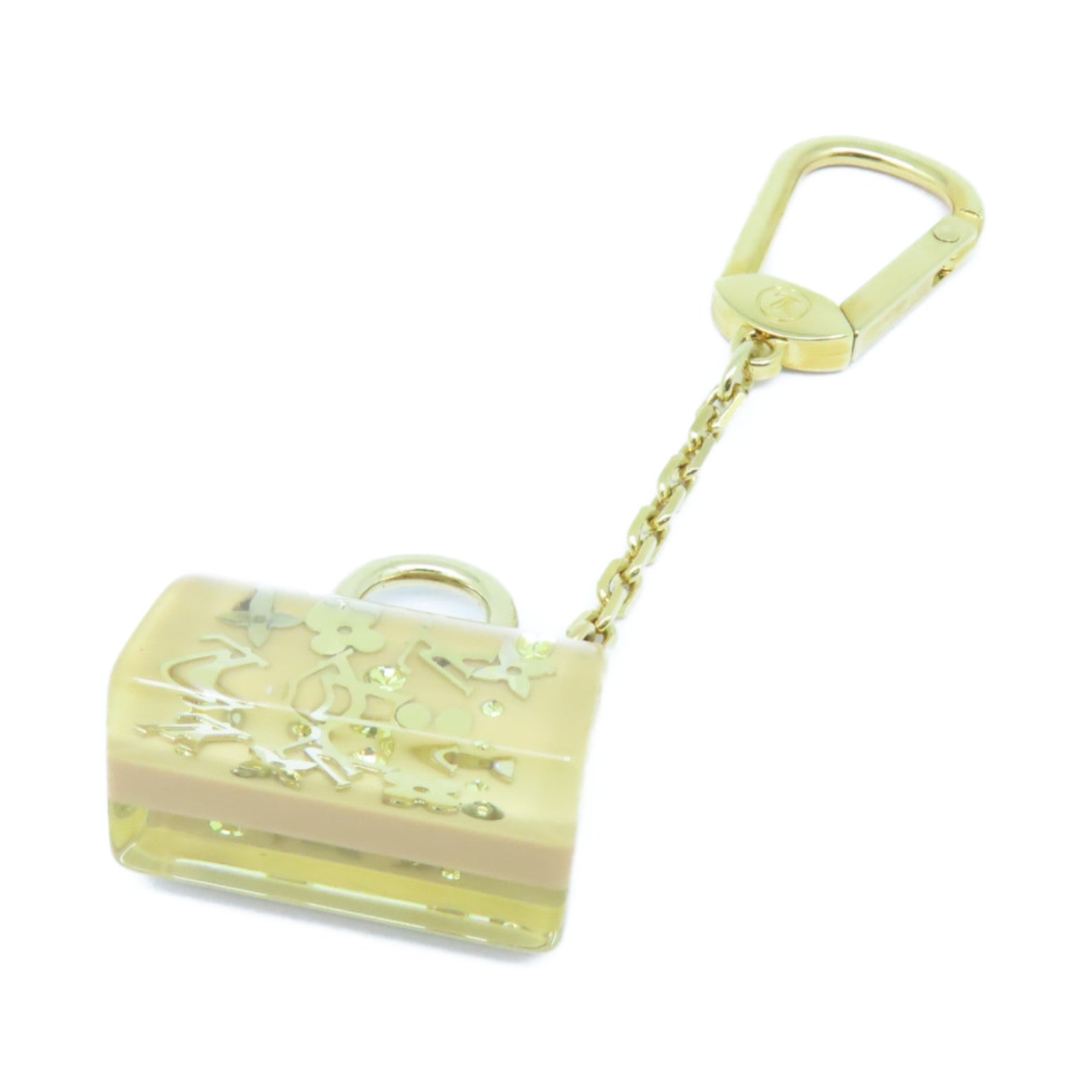 LOUIS VUITTON 【激減優惠】PVC Key Ring金扣鑰匙圈米色/金色