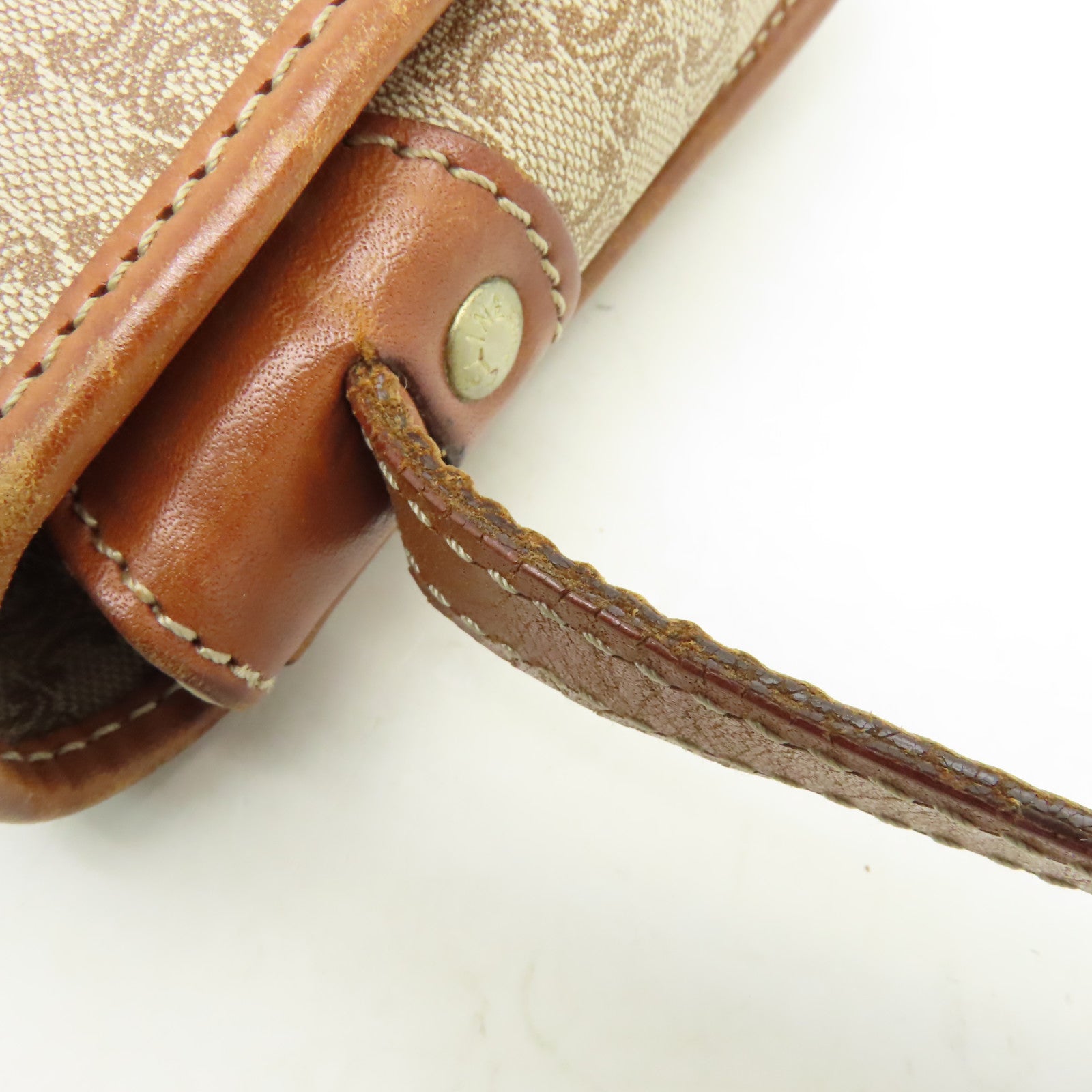 CELINE 帆布Shoulder Bag金扣肩背袋啡色