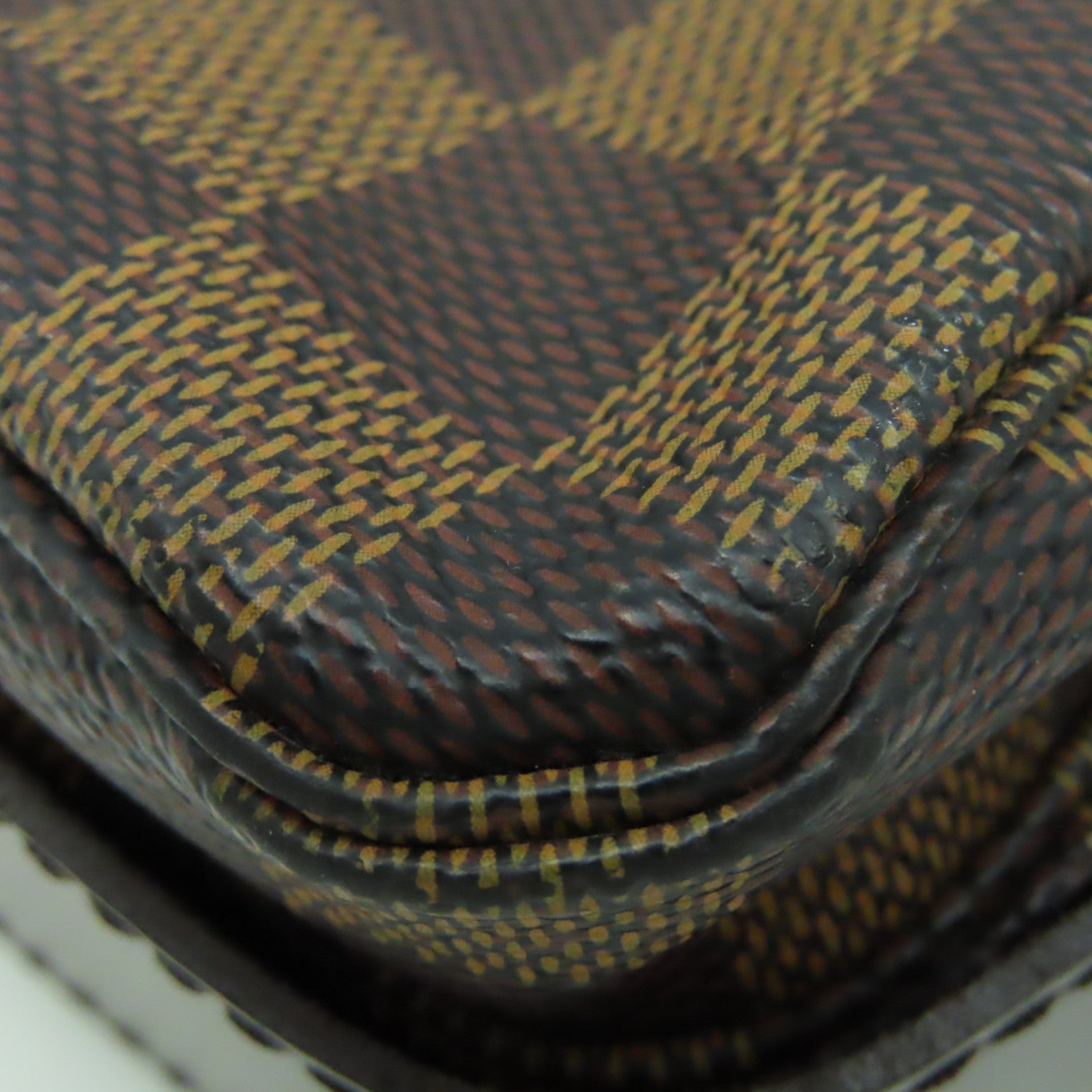 LOUIS VUITTON Damier Naviglio金扣肩背袋棕色