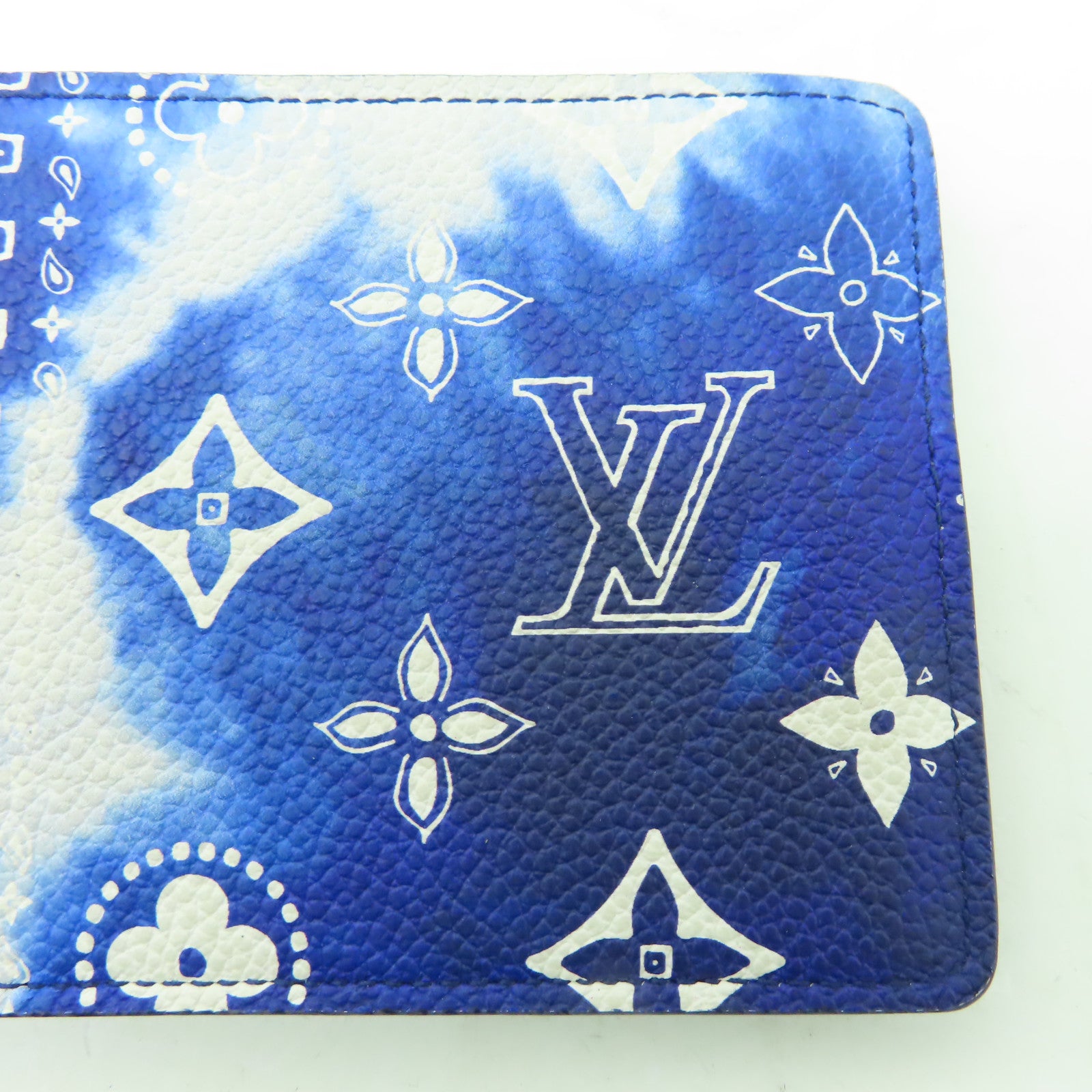 LOUIS VUITTON Monogram Bandana Slender Wallet錢包藍色/白色