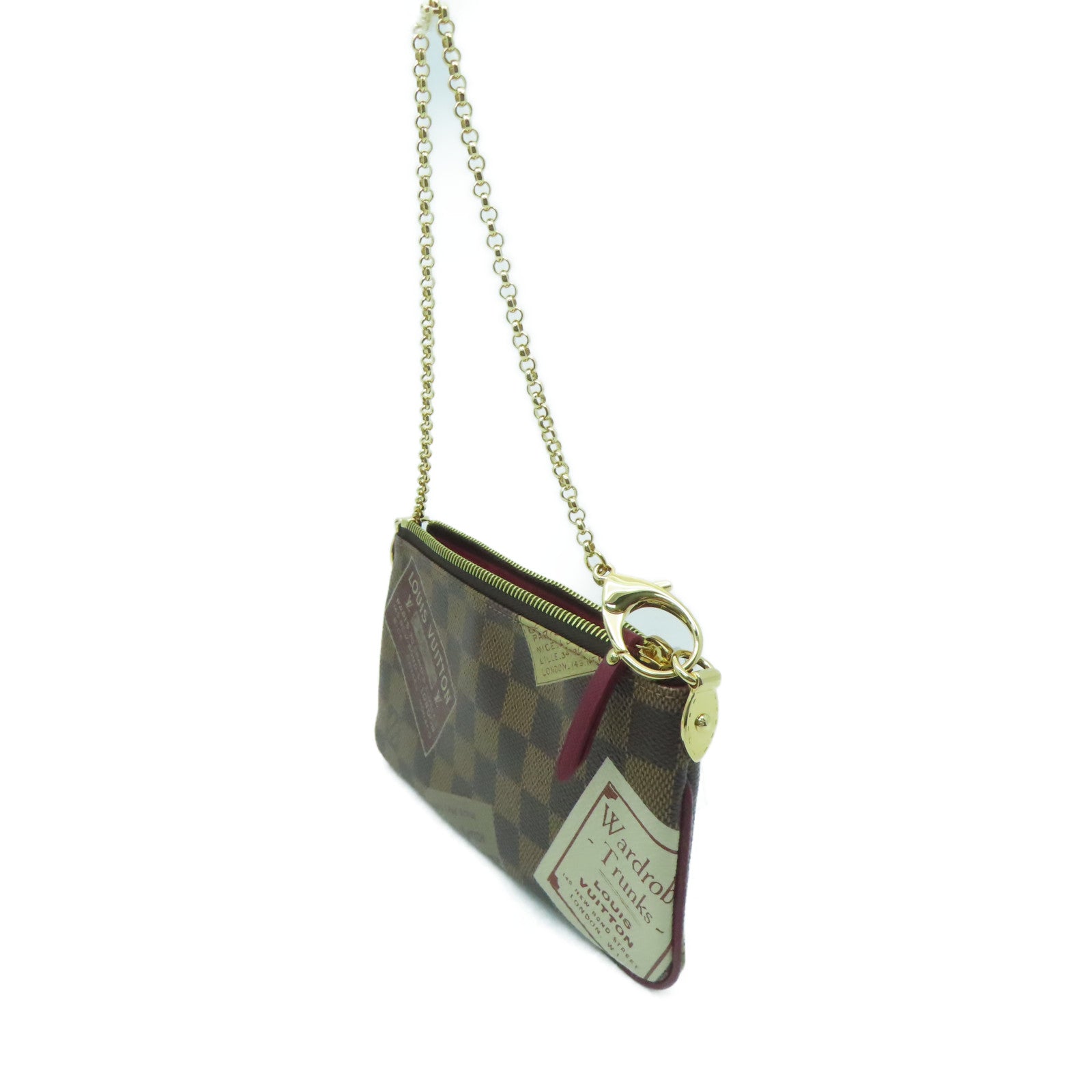 LOUIS VUITTON Damier Pochette Milla MM金扣肩背袋啡色