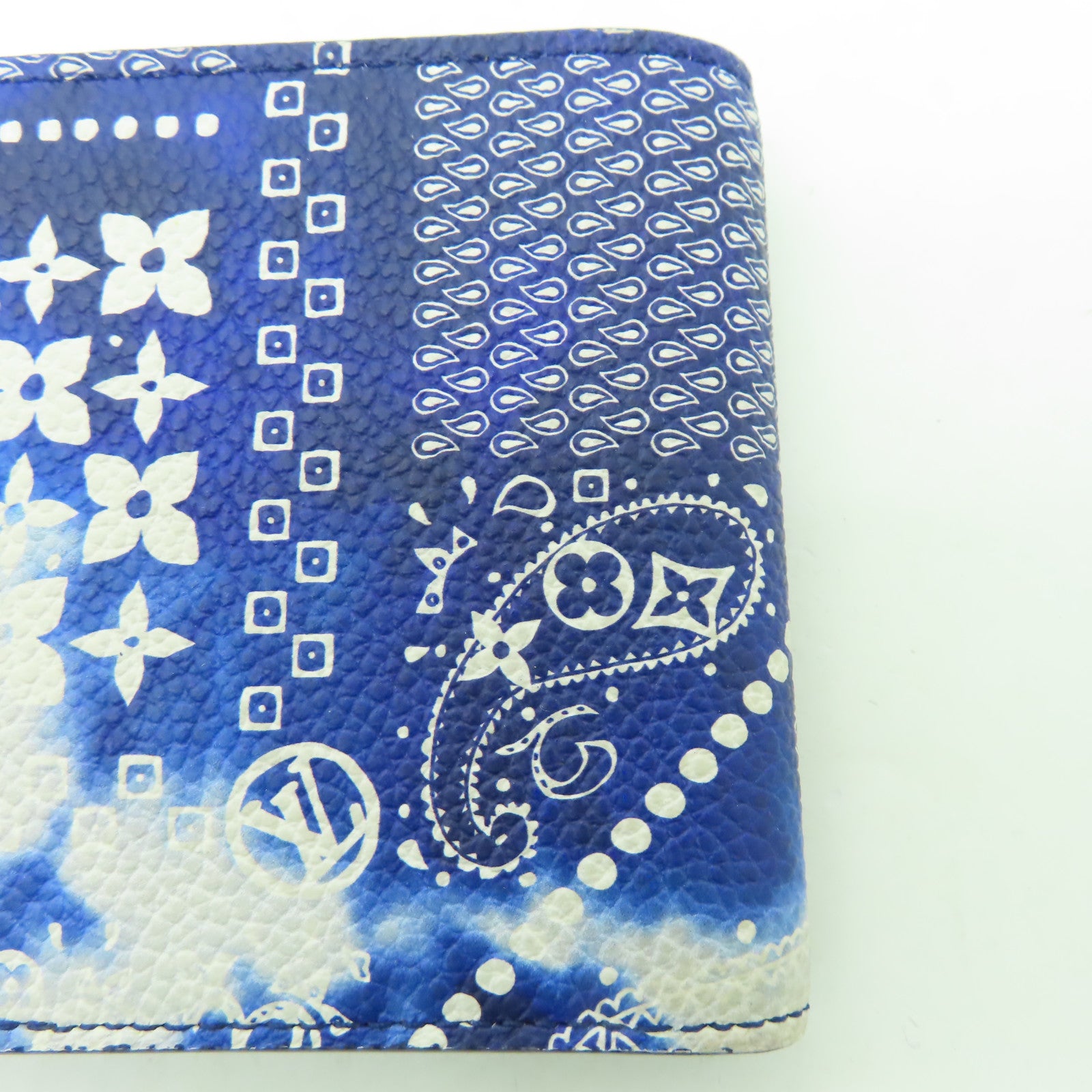 LOUIS VUITTON Monogram Bandana Slender Wallet錢包藍色/白色