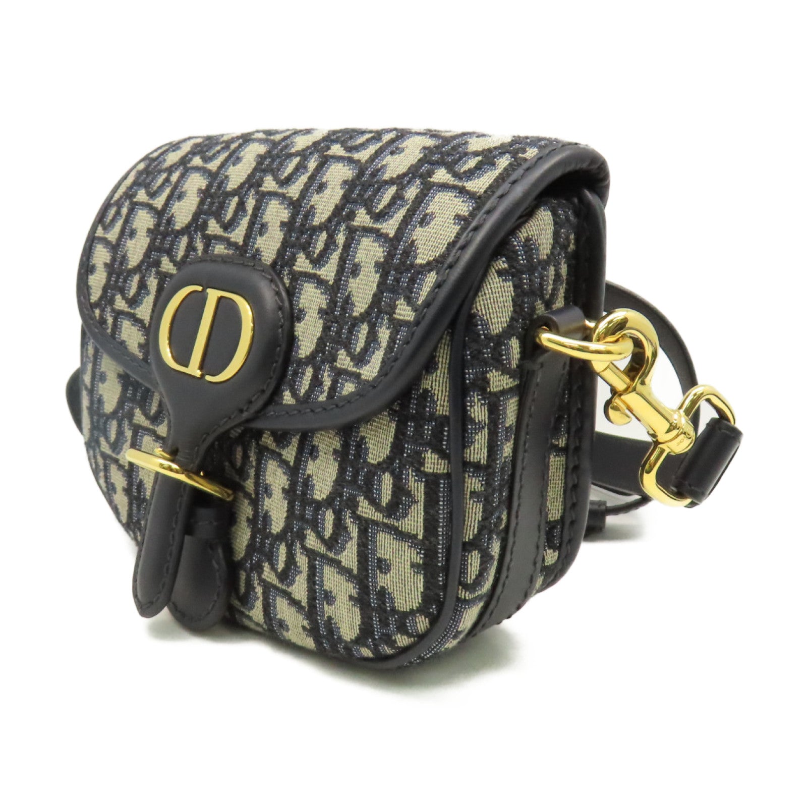 Dior 帆布Bobby Small Shoulder Bag金扣肩背袋啡色/藍色