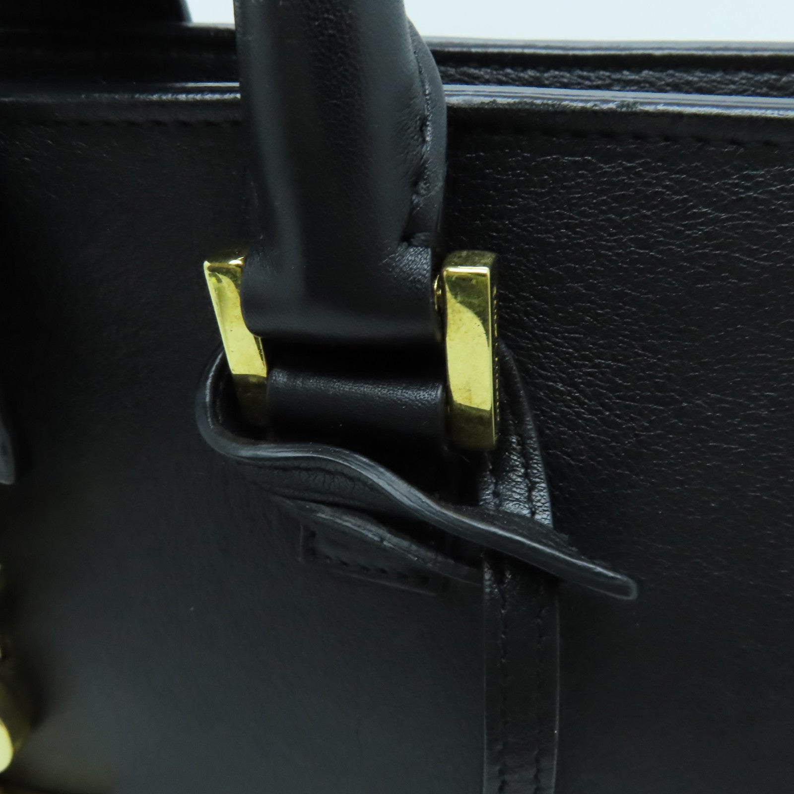 SAINT LAURENT 牛皮皮革2 Way Shoulder金扣手挽肩背兩用袋黑色
