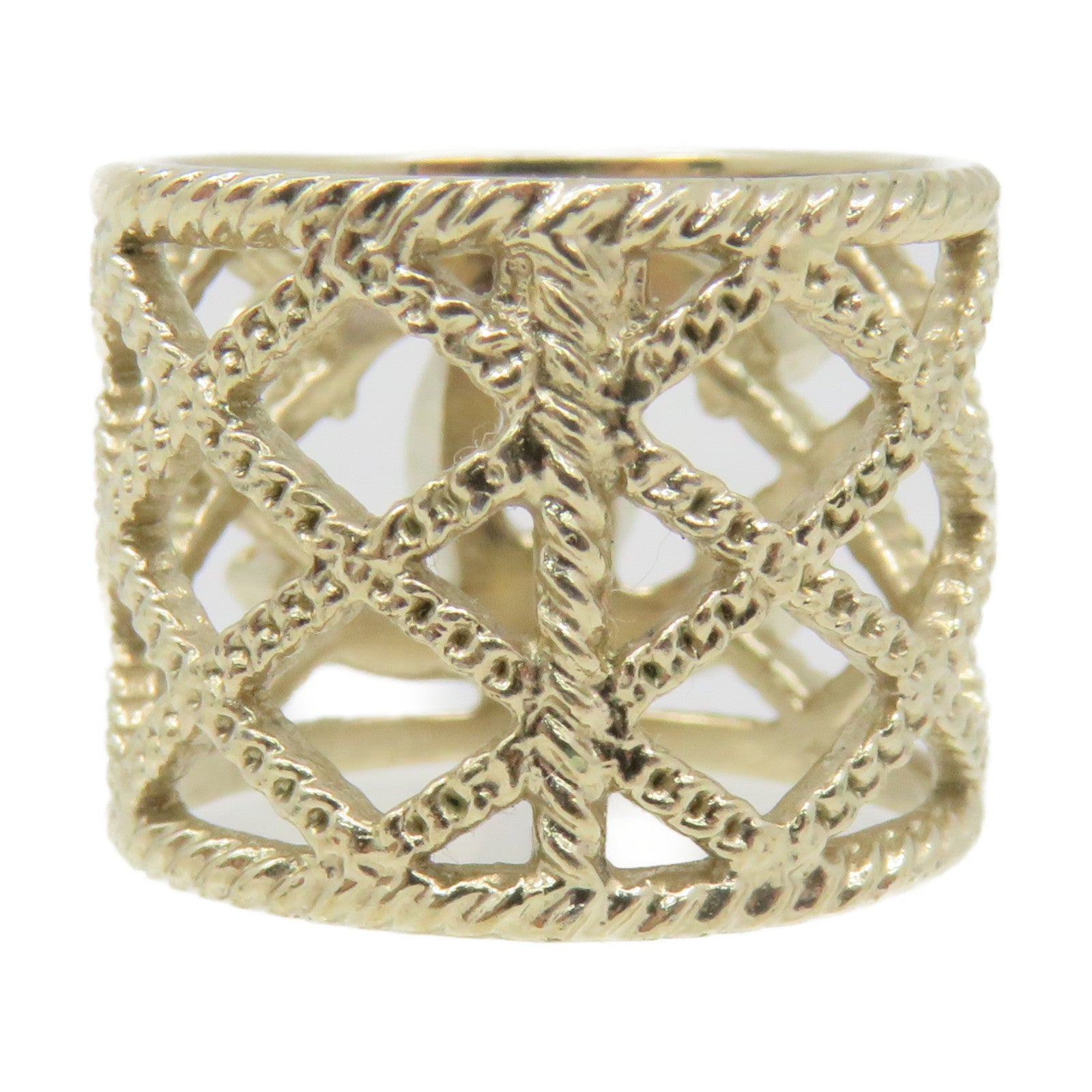 CHANEL Rhombus Metal Ring Ring US#5.5